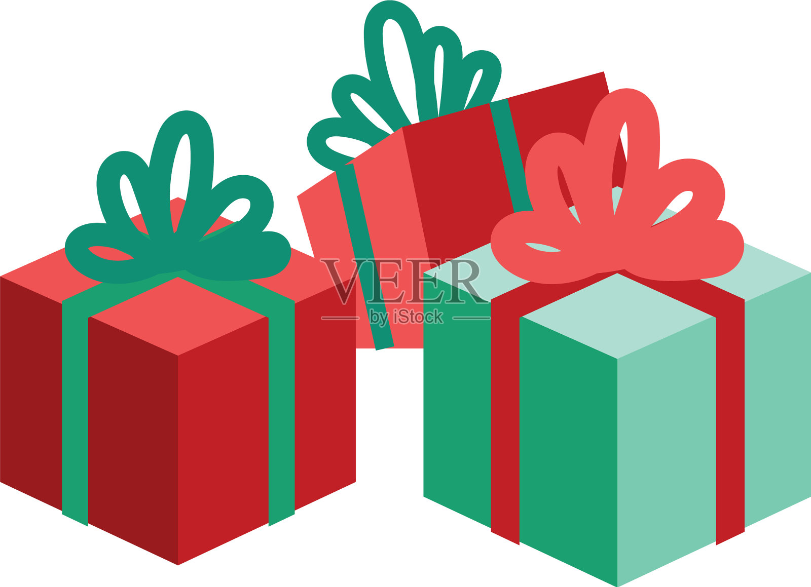 礼盒上的图标是孤立的设计元素图片