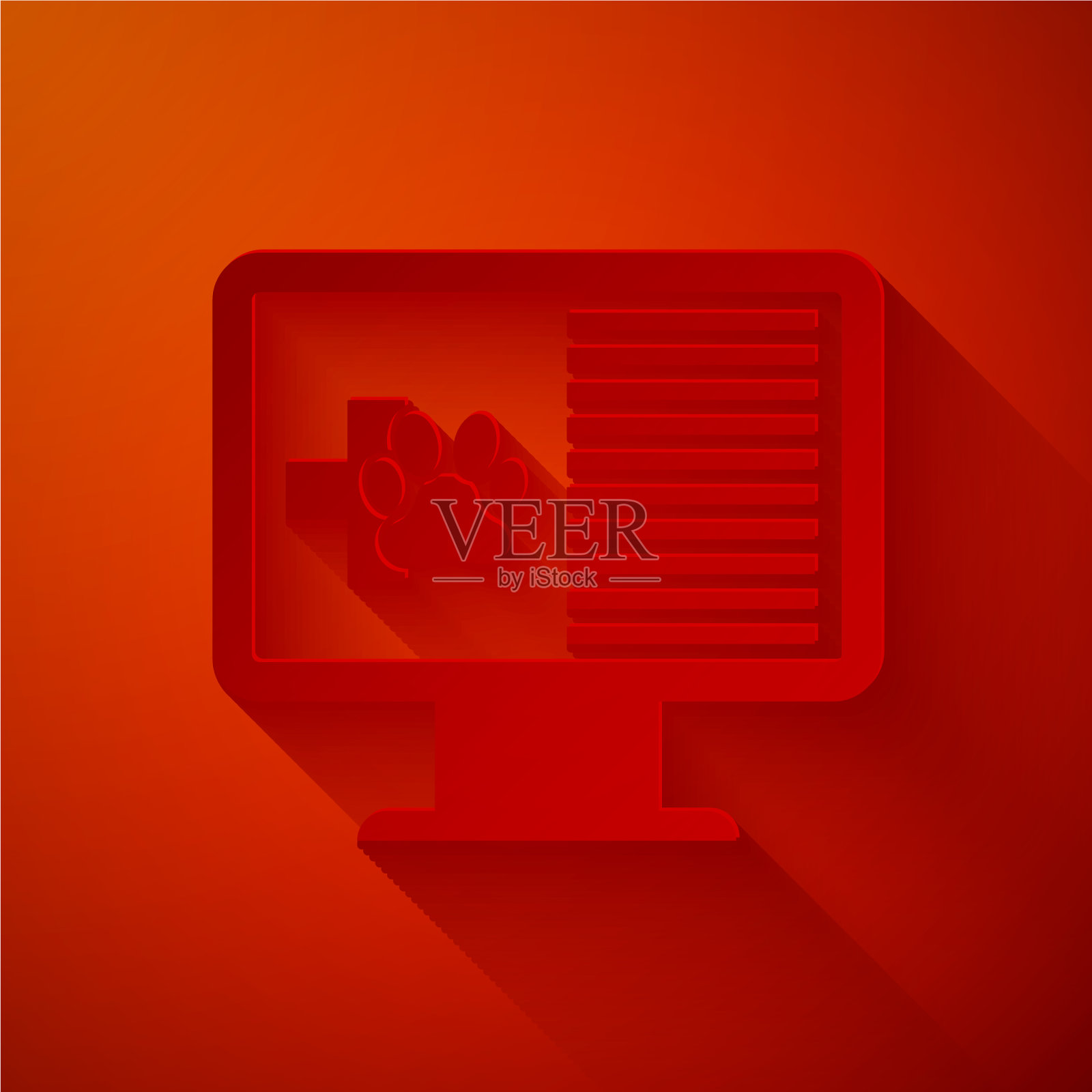 纸切医疗临床记录宠物监视器插画图片素材