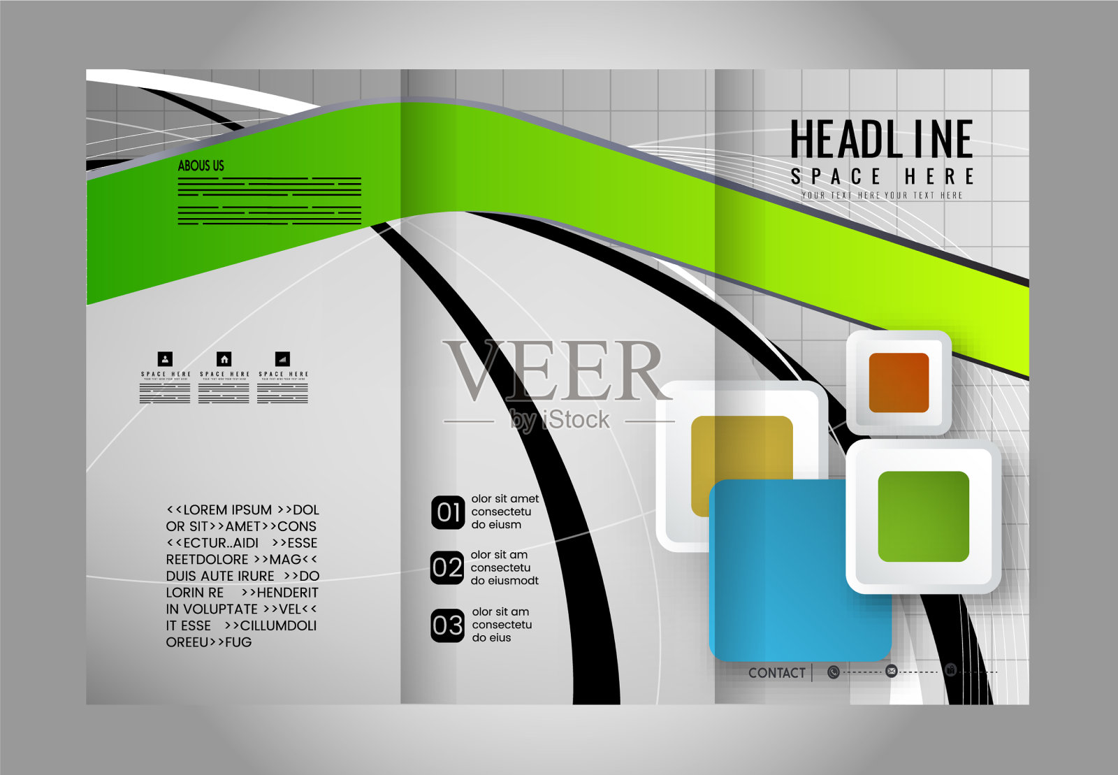 三折宣传册设计和目录设计模板素材