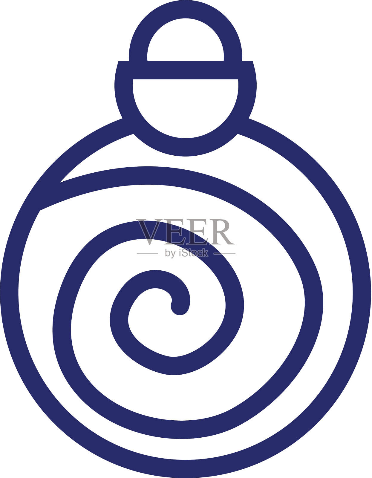 有螺旋线的圣诞球设计元素图片