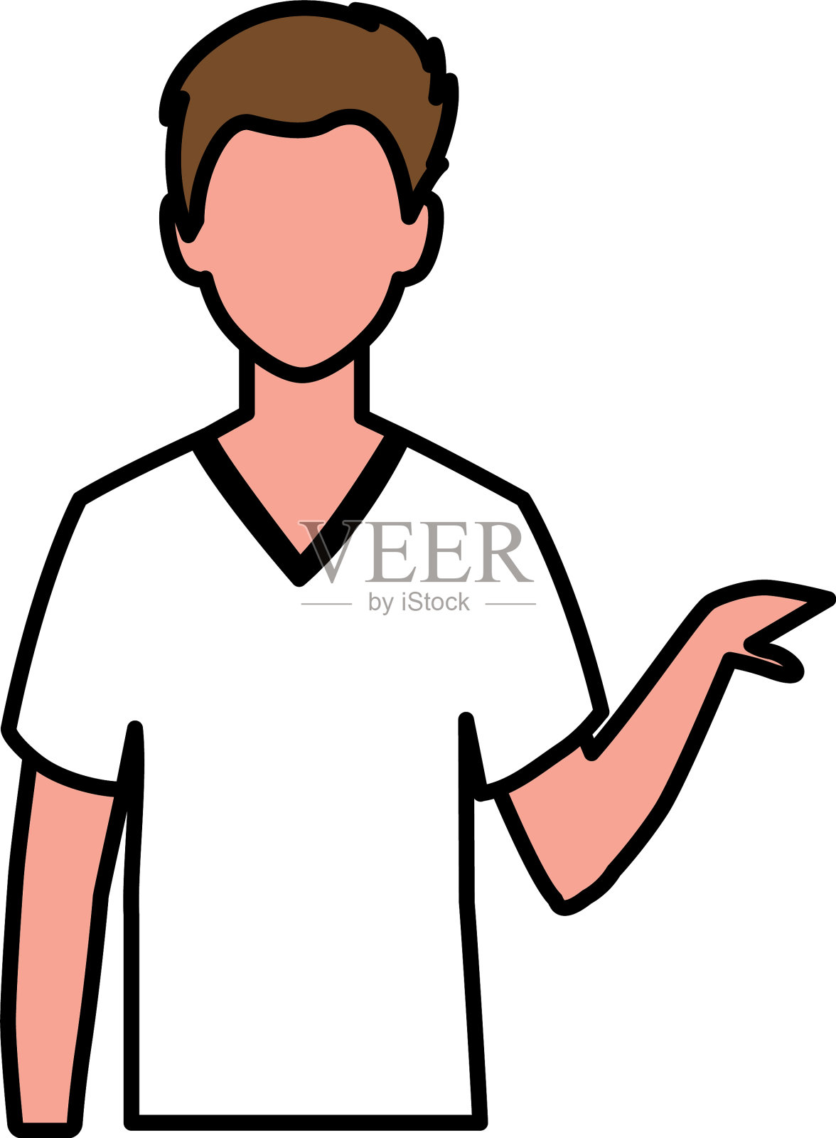 白色背景上的无名男子设计元素图片