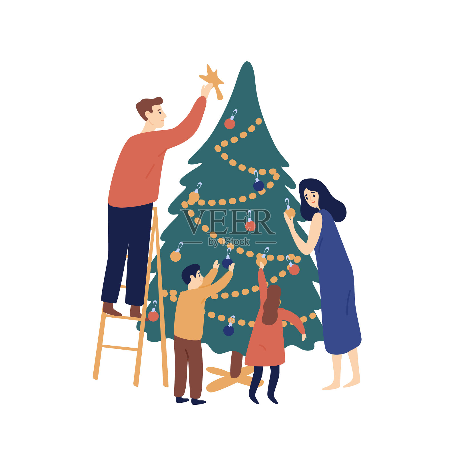 圣诞树装饰平台设计元素图片