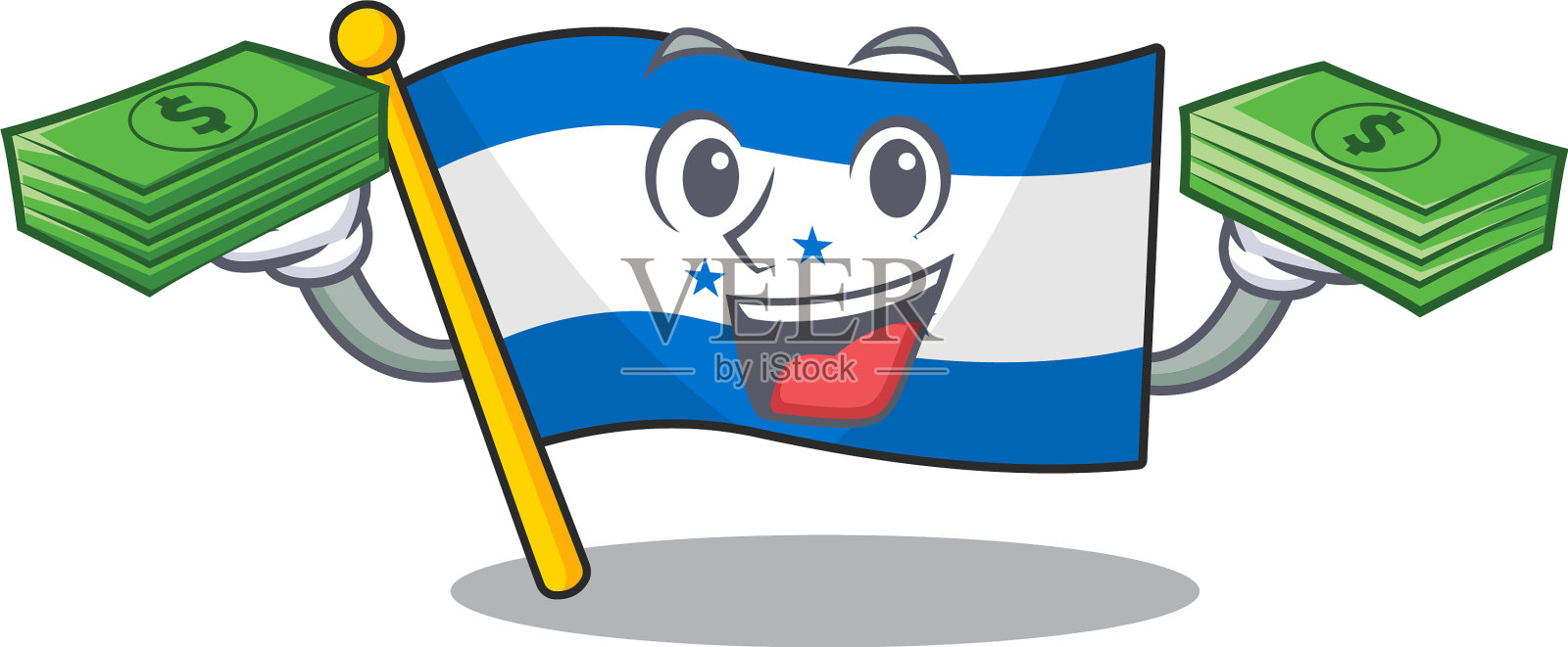 卡通旗帜洪都拉斯孤立的人物设计元素图片