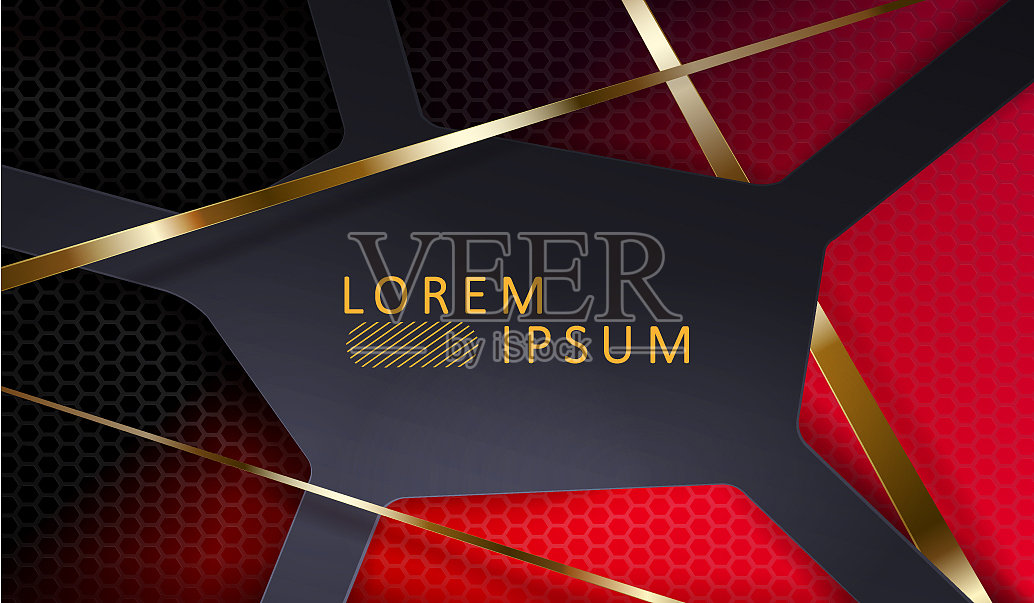 带有重叠的几何红色构图插画图片素材