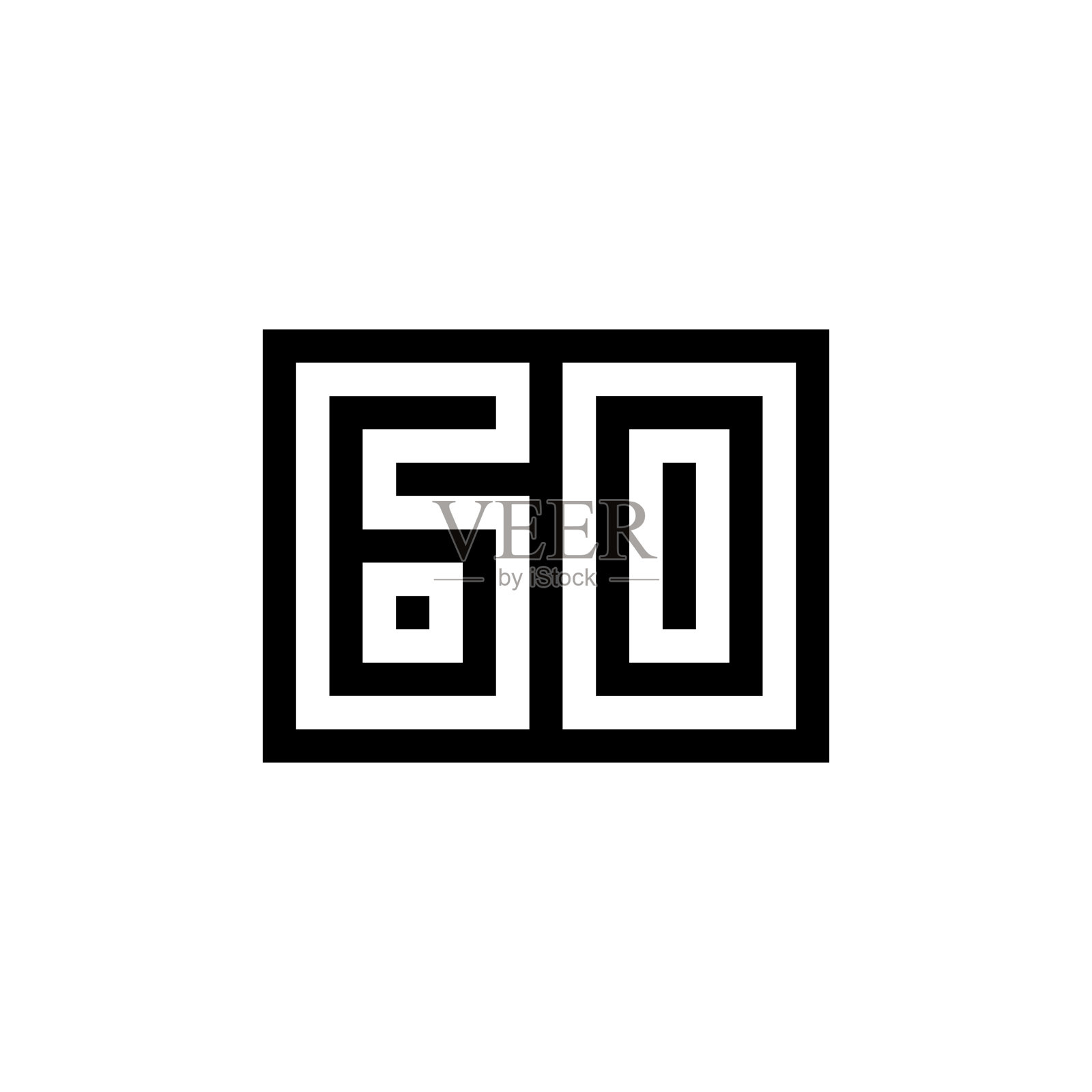 60号图标设计与黑白背景插画图片素材
