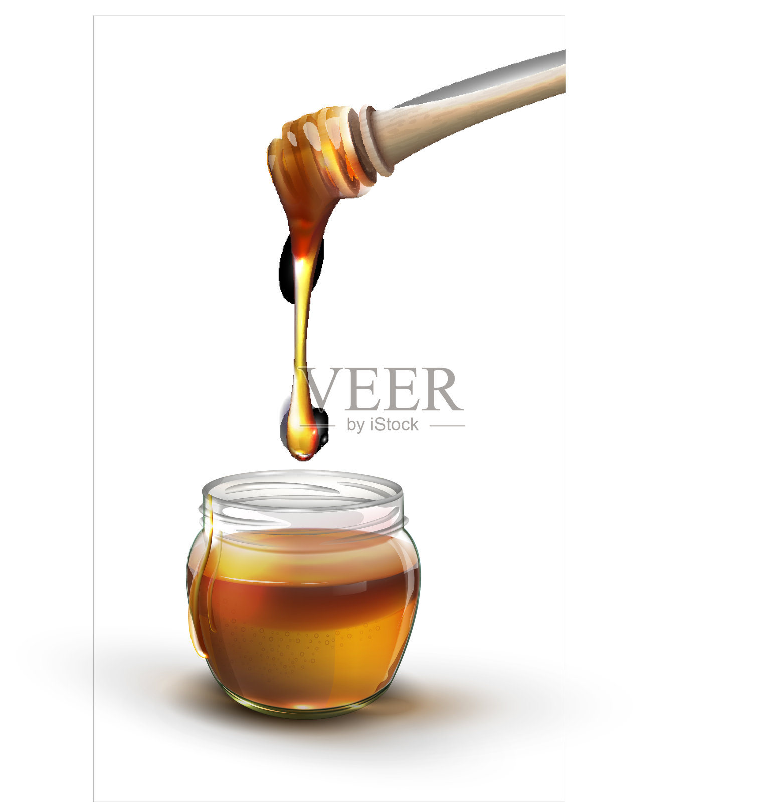 白底上的罐子里的蜂蜜设计元素图片