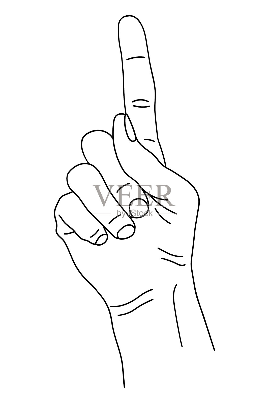 手势——食指向上，用手指计数设计元素图片