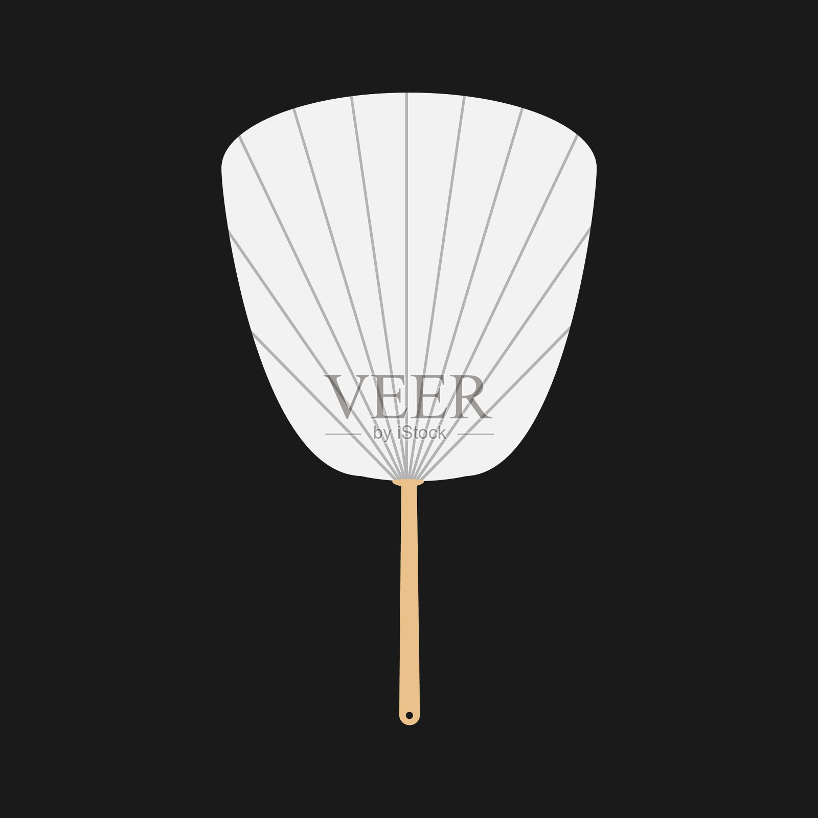 白色不折叠内华达扇孤立插画图片素材