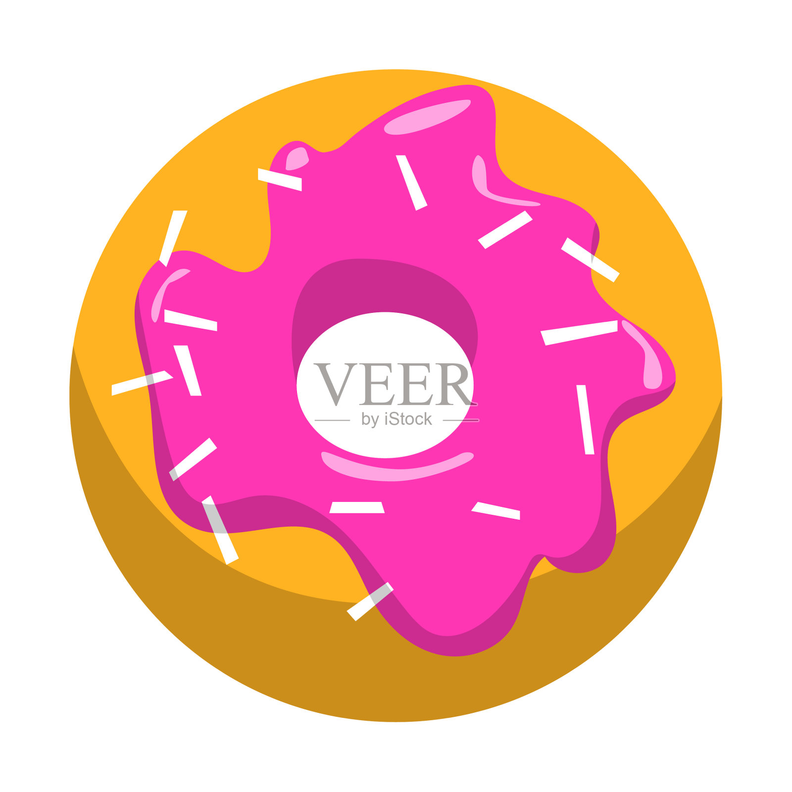 甜甜圈甜点与釉面烘焙咖啡馆设计元素图片