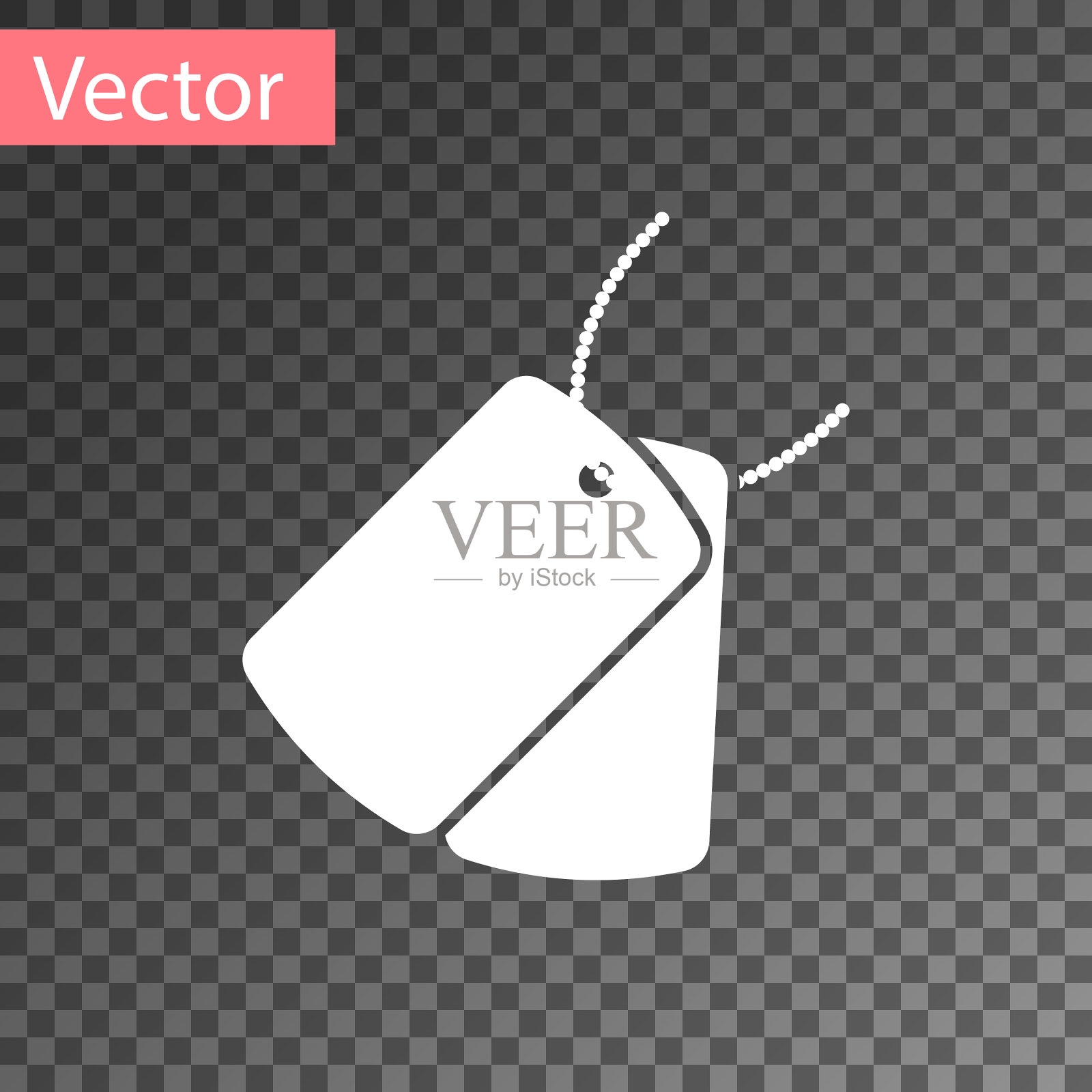 白色军犬标签图标孤立插画图片素材