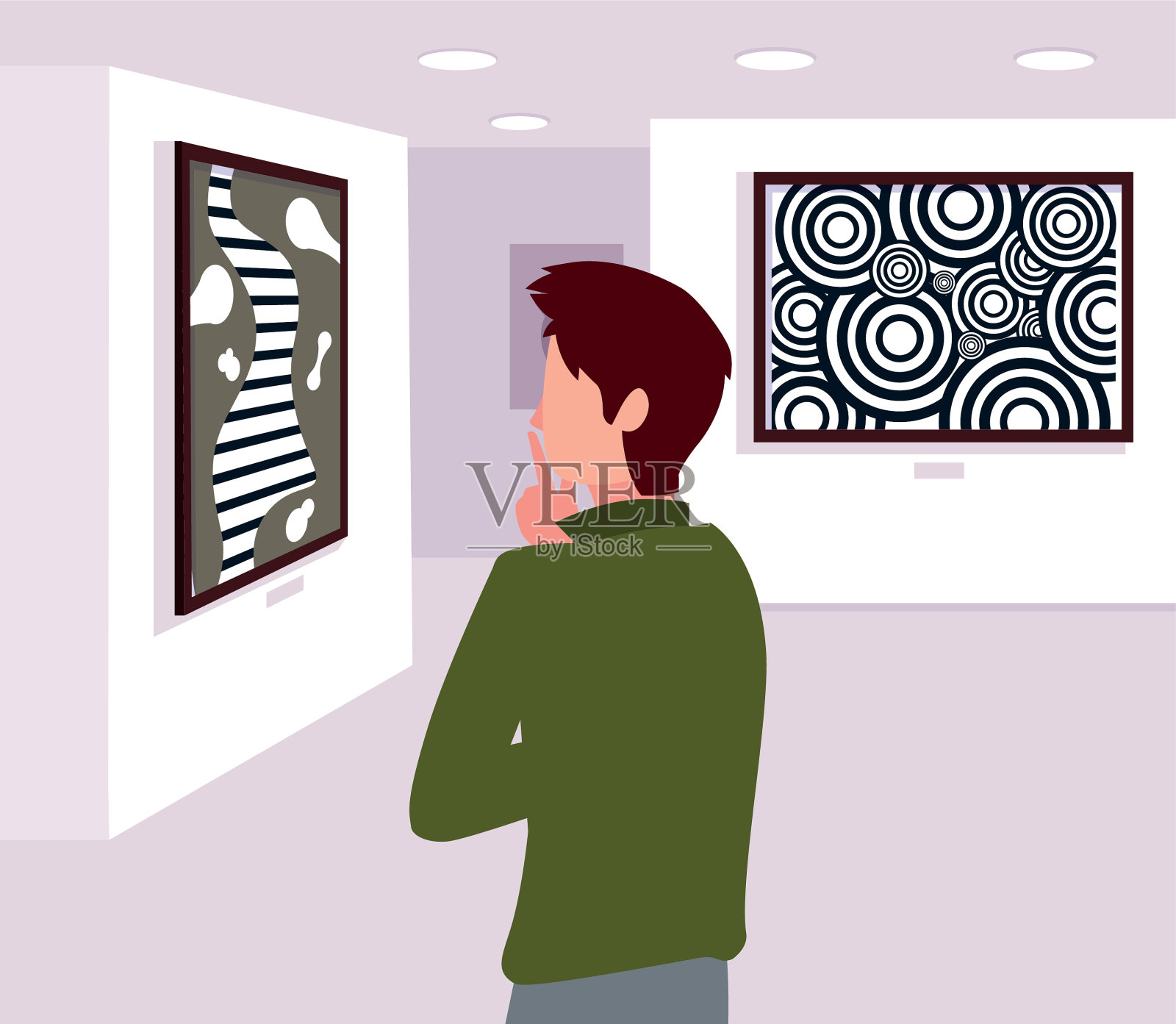 人在当代艺术画廊展出设计元素图片