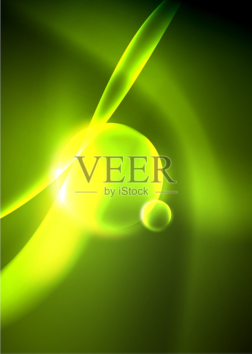 光泽亮丽的霓虹抽象波模板插画图片素材