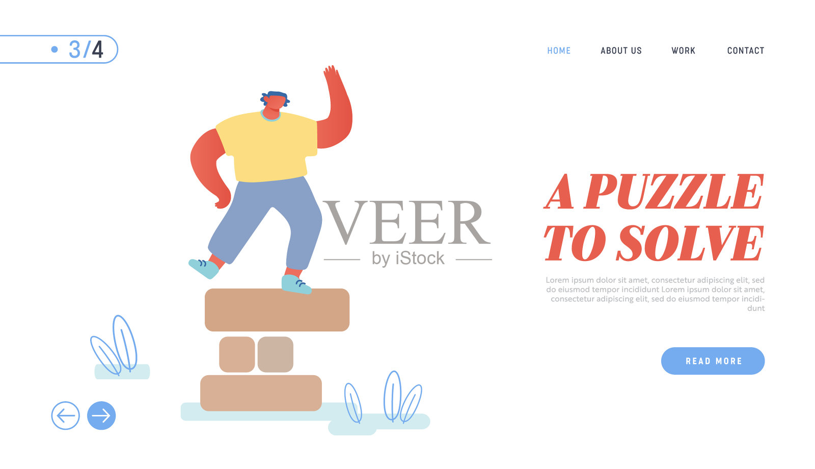 拼图竞赛挑战网站登陆页面设计模板素材