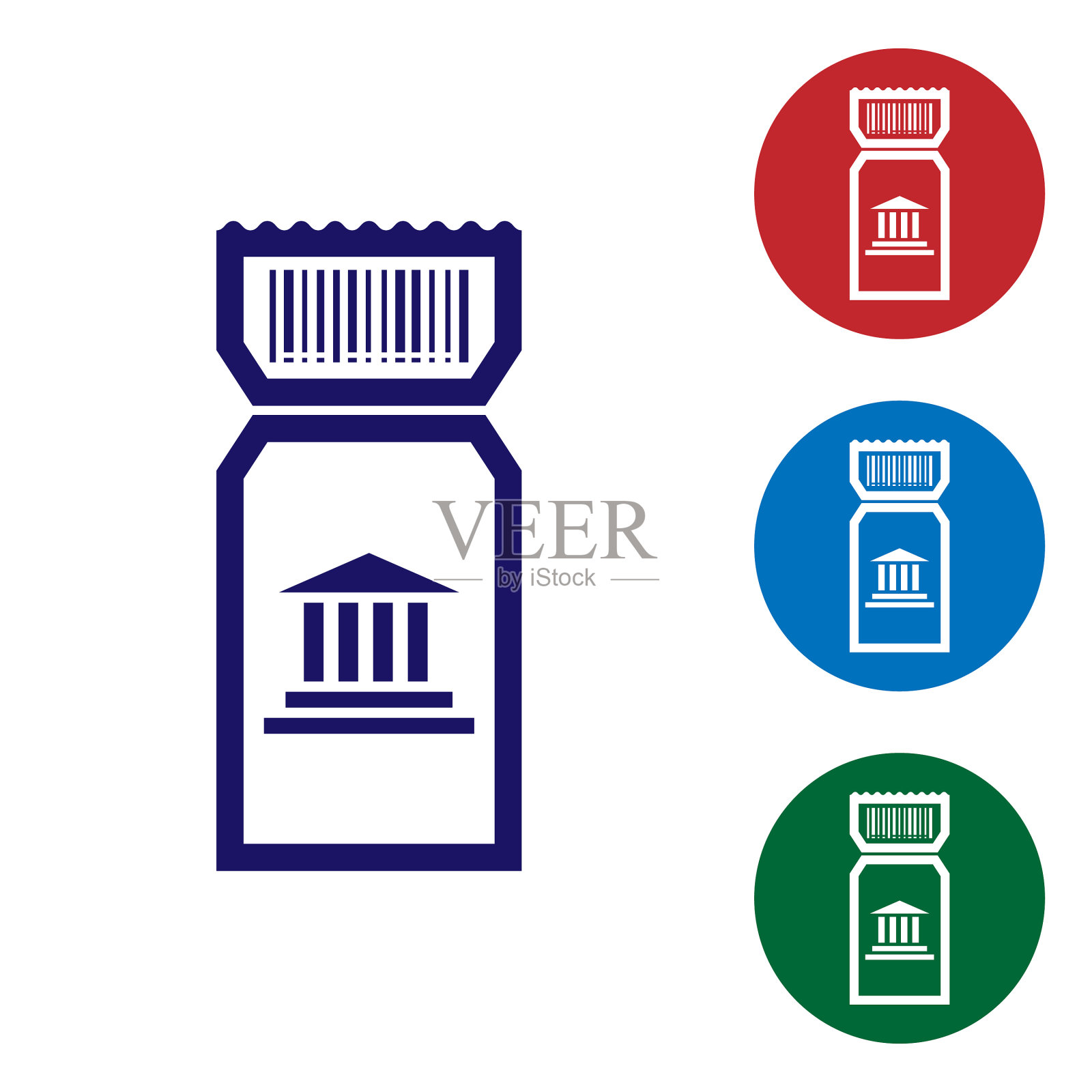 白色上孤立的蓝色博物馆门票图标插画图片素材