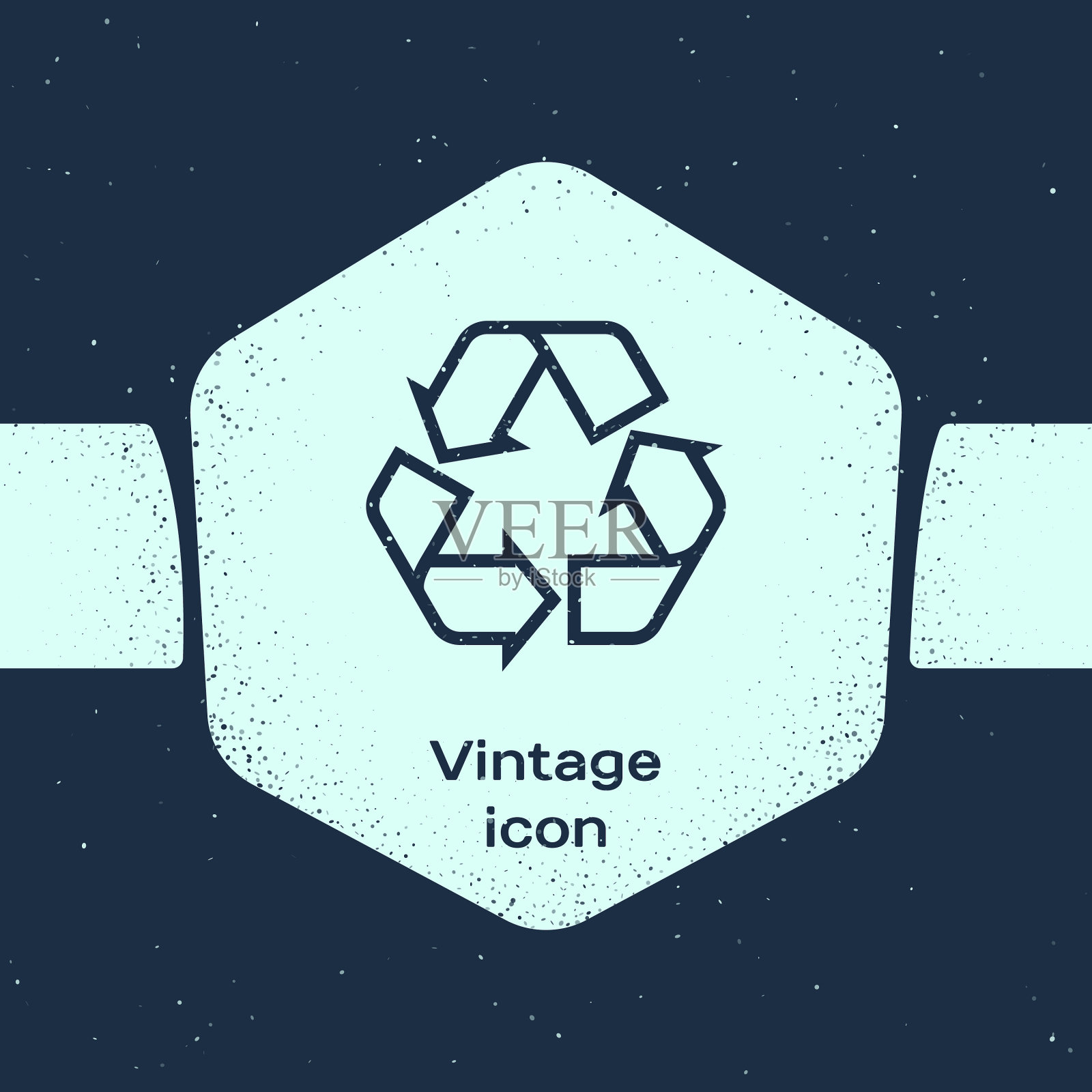 垃圾线循环符号图标孤立在蓝色图标素材