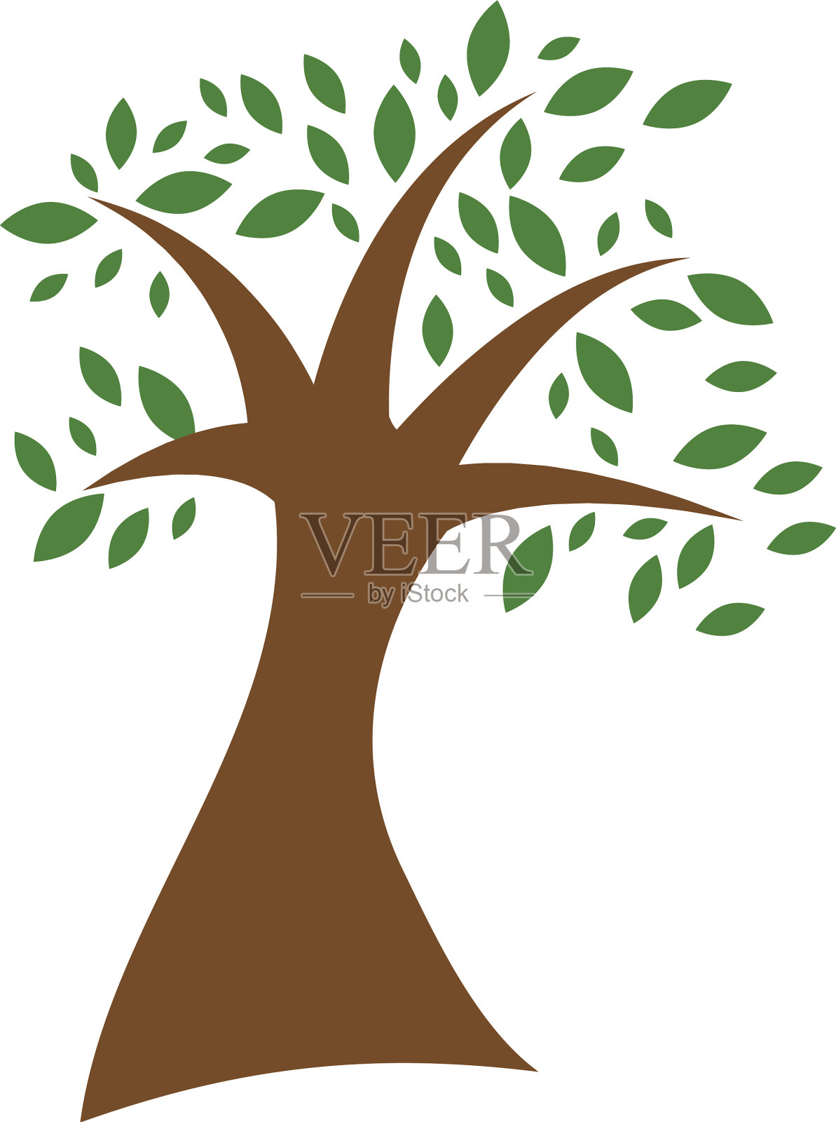 孤立的树形图标设计模板设计元素图片