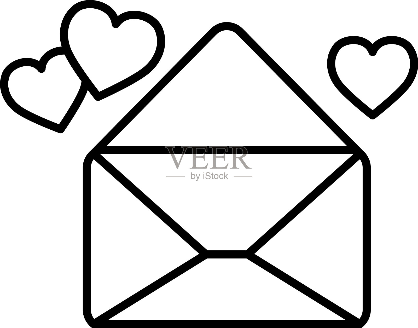 信封与心线风格设计元素图片