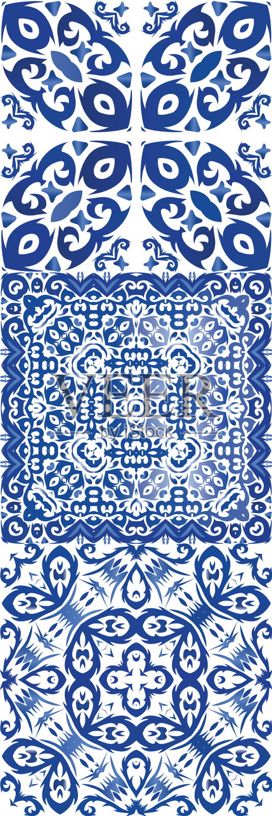 彩色瓷砖中的民族装饰装饰品插画图片素材