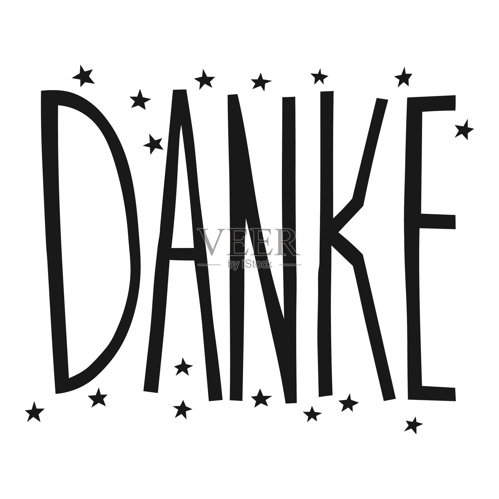 谢谢你用德语手写的字母设计元素图片