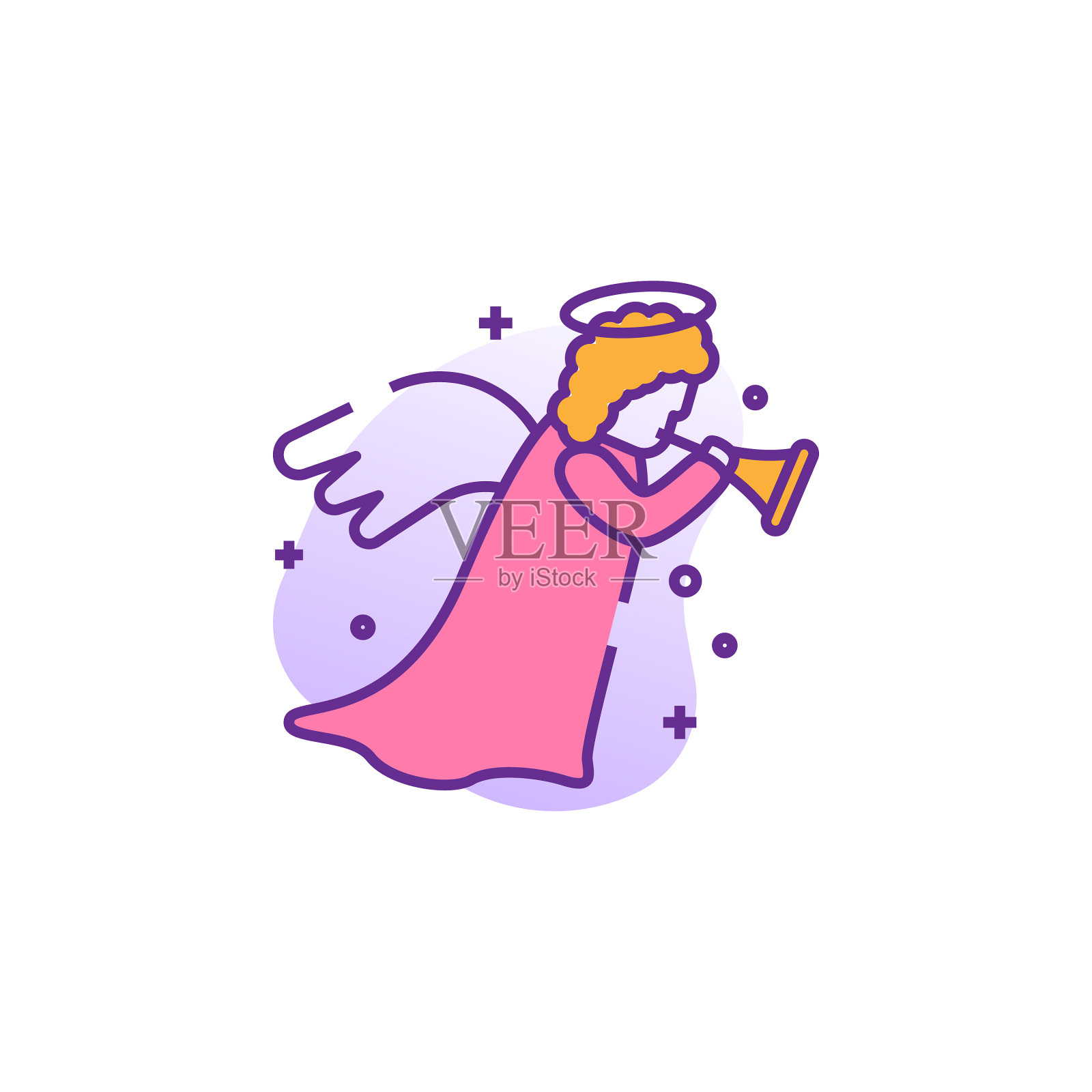 天使创意图标平面多彩设计元素图片