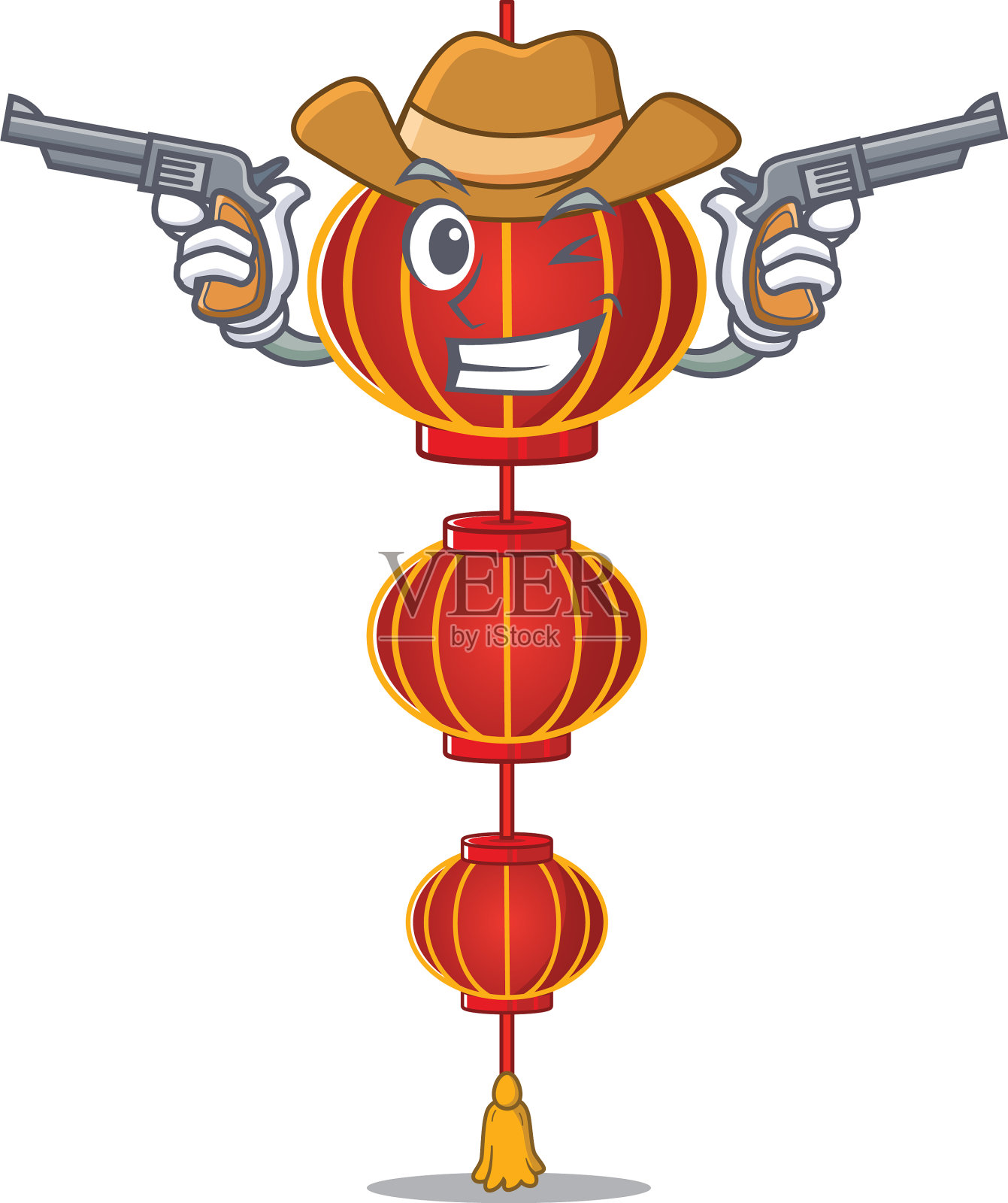 灯盏作为中国卡通人物之一插画图片素材