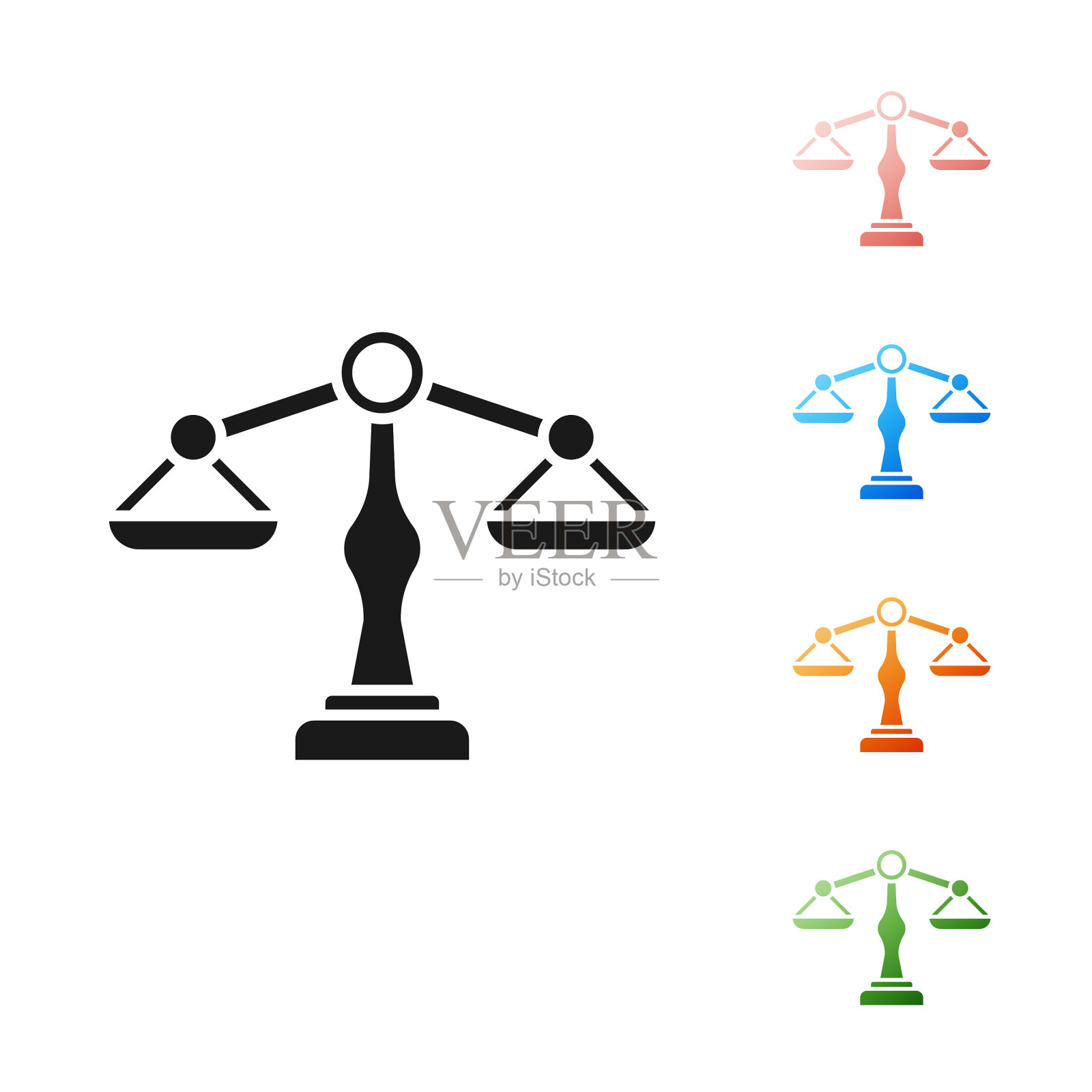 黑色鳞片正义图标孤立在白色图标素材