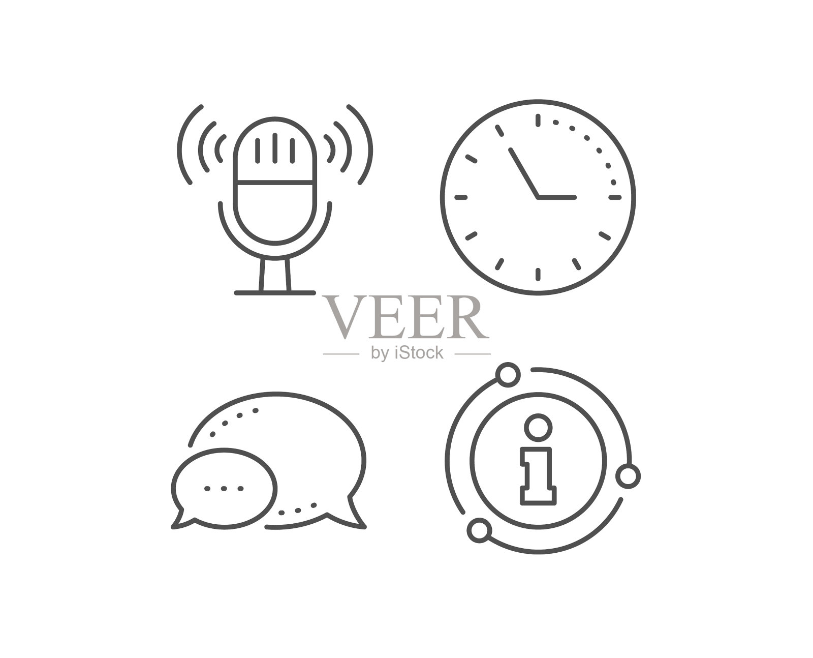 麦克风线图标音乐麦克风标志图标素材