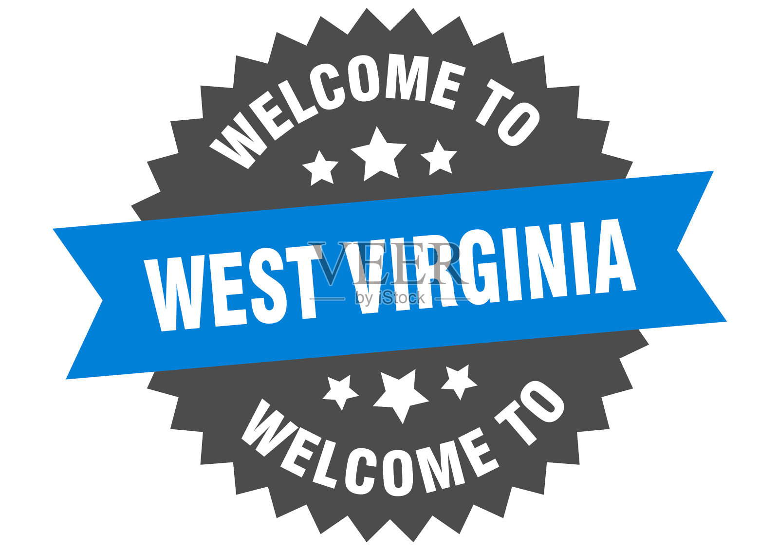 西弗吉尼亚的标志，欢迎来到西弗吉尼亚蓝色插画图片素材