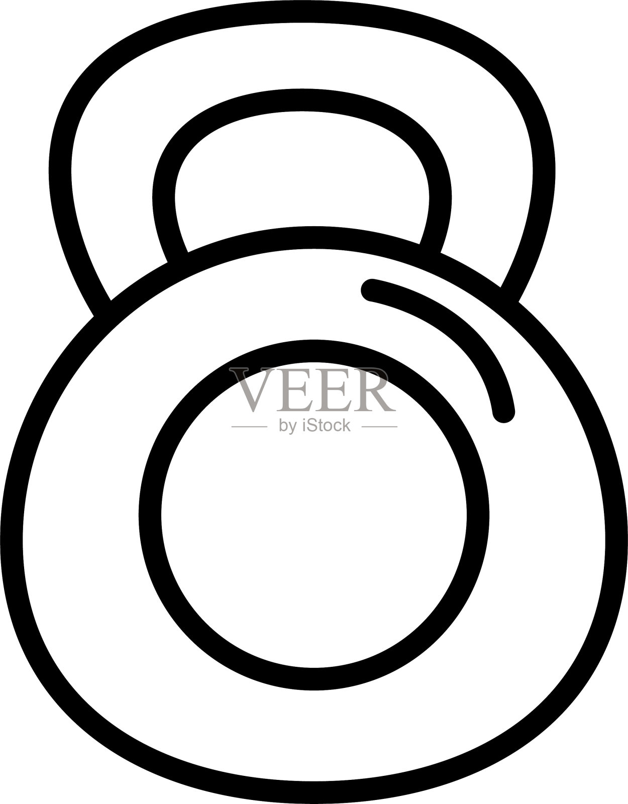 哑铃设备健身房线条风格图标设计元素图片