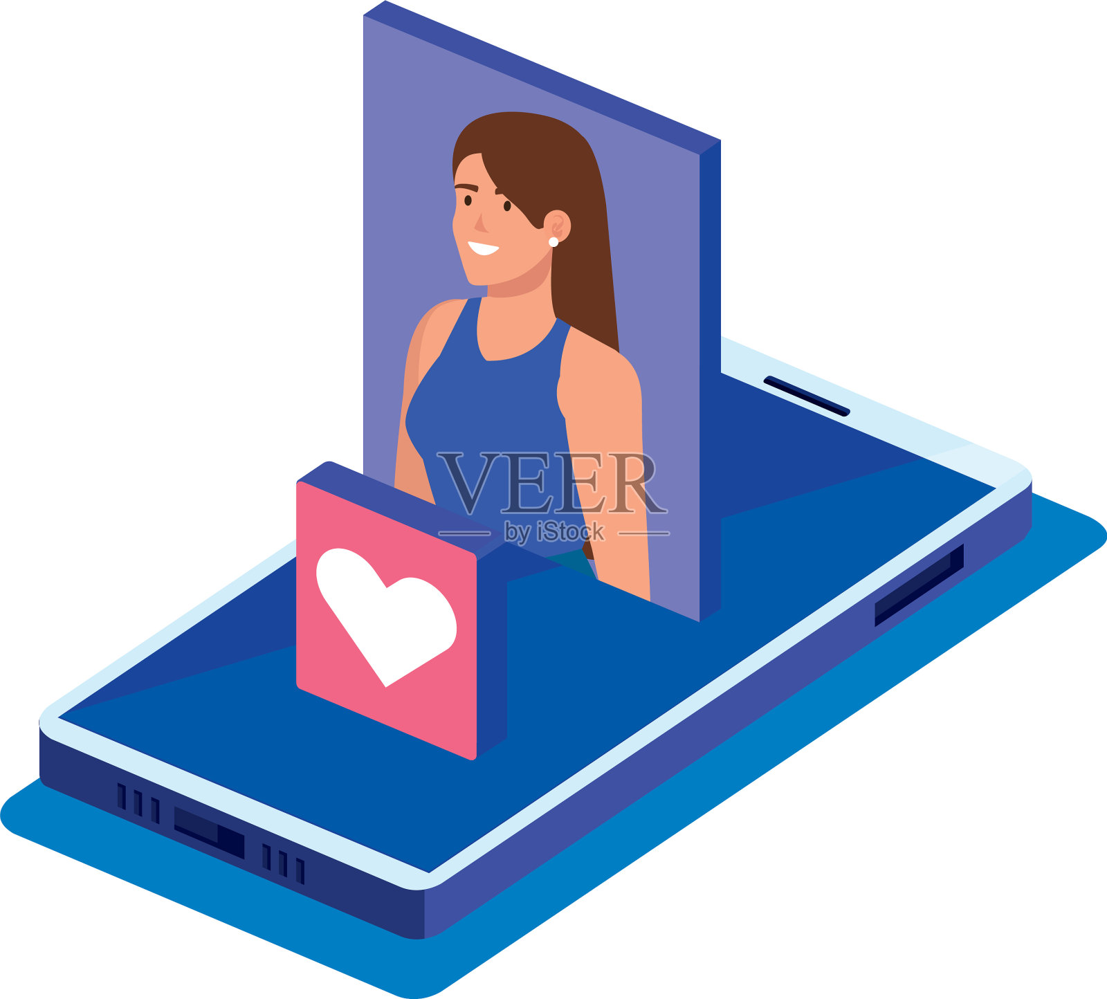 孤立的等距智能手机设计设计元素图片