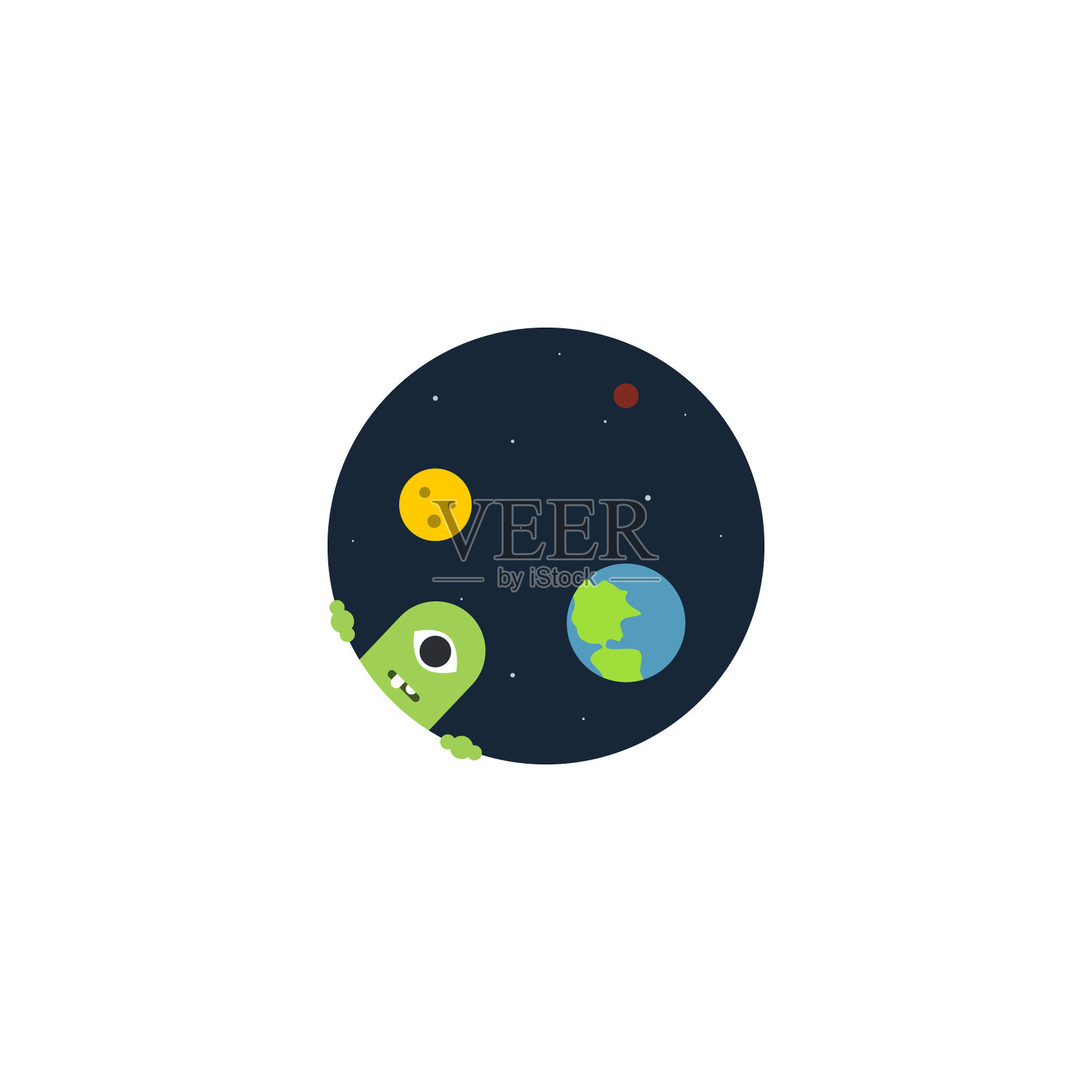 空间创意图标平面从太空设计元素图片