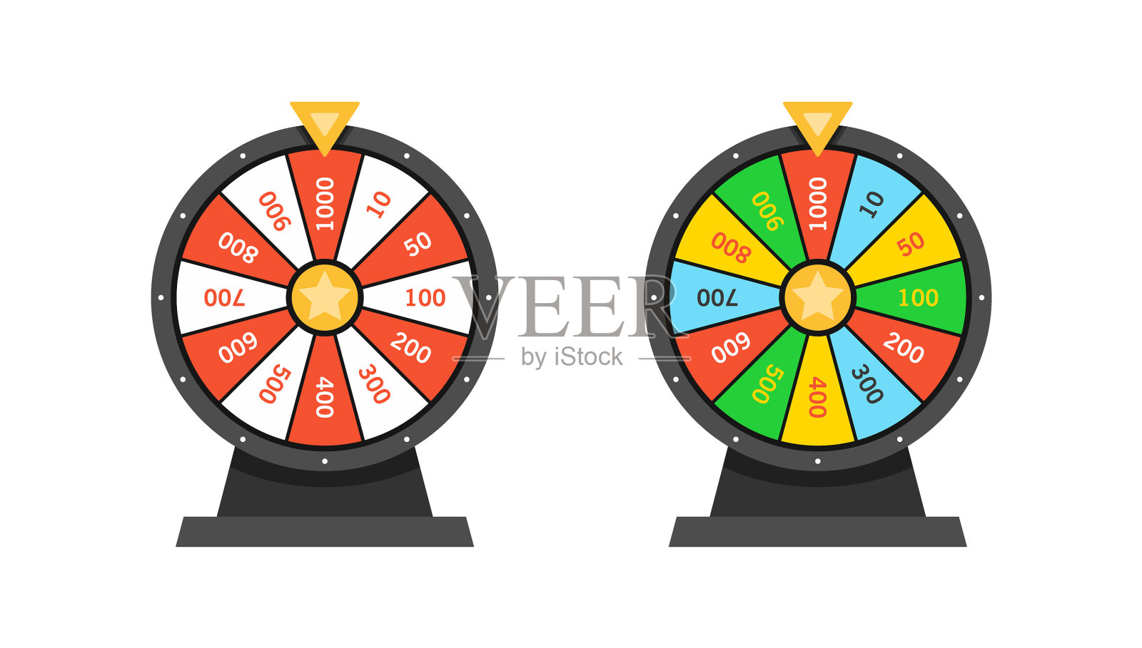 车轮财富彩票运气插画图片素材