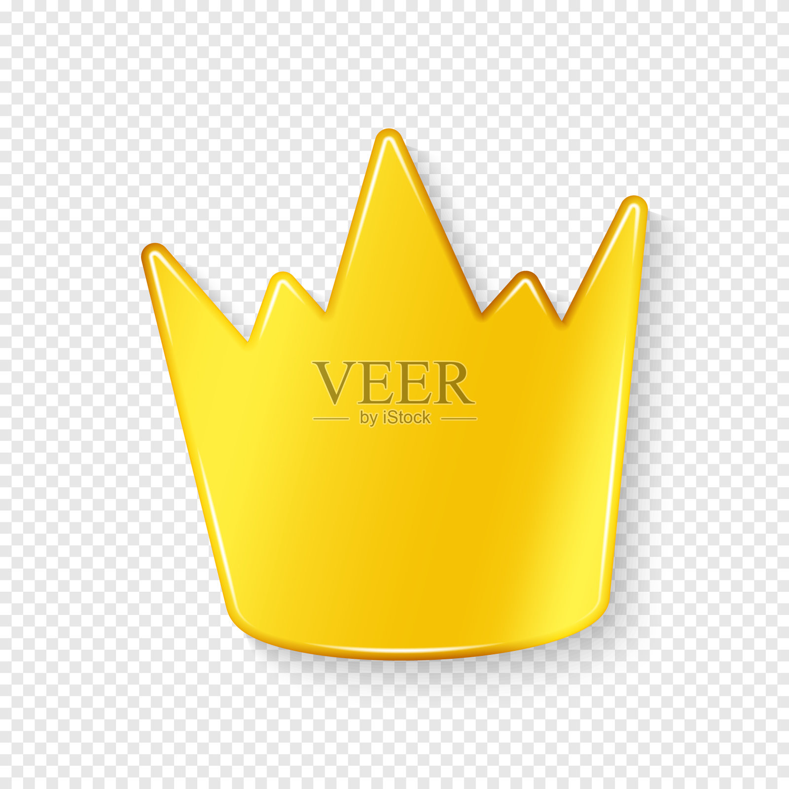 金色的皇冠上带着透明的阴影插画图片素材