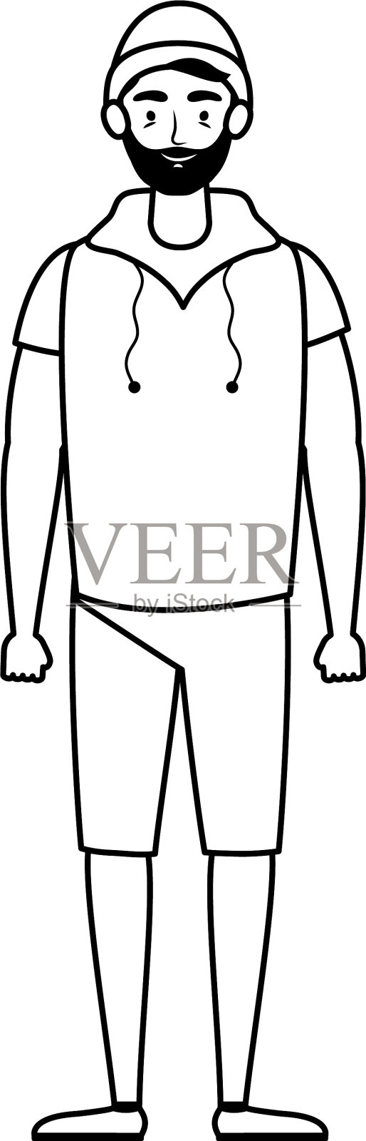 一个留着胡子的年轻人设计元素图片