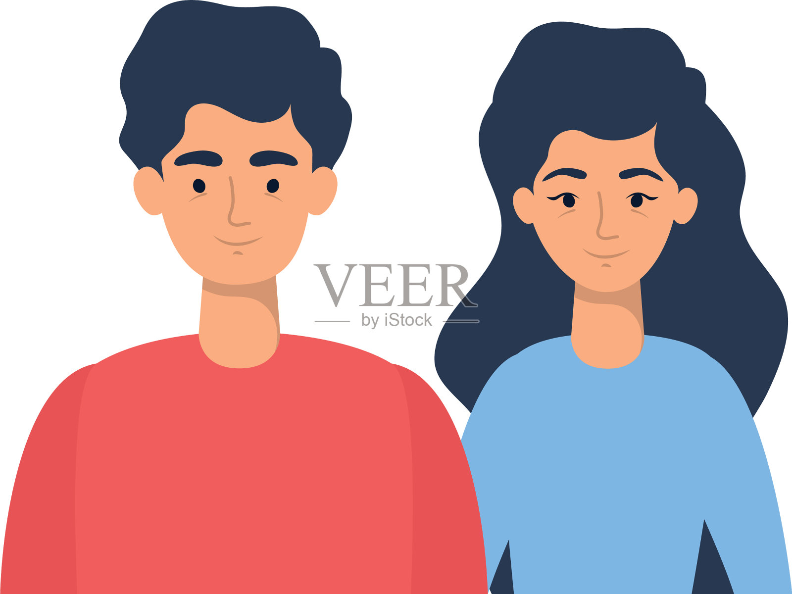 年轻情侣的化身设计元素图片