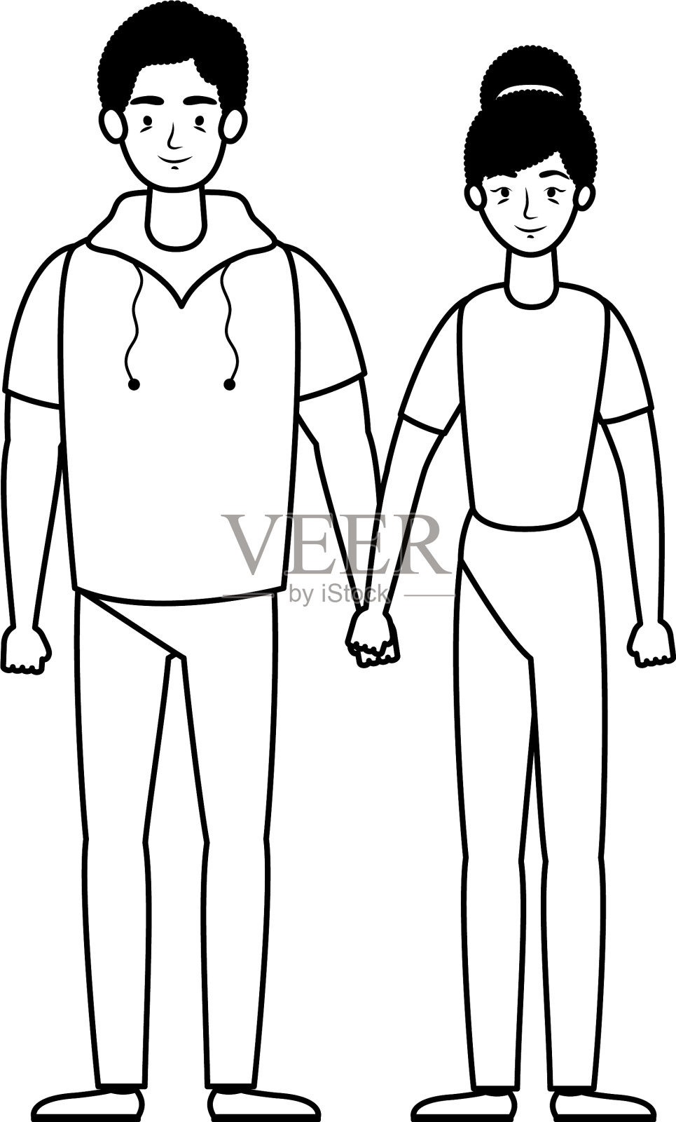 年轻情侣的化身设计元素图片