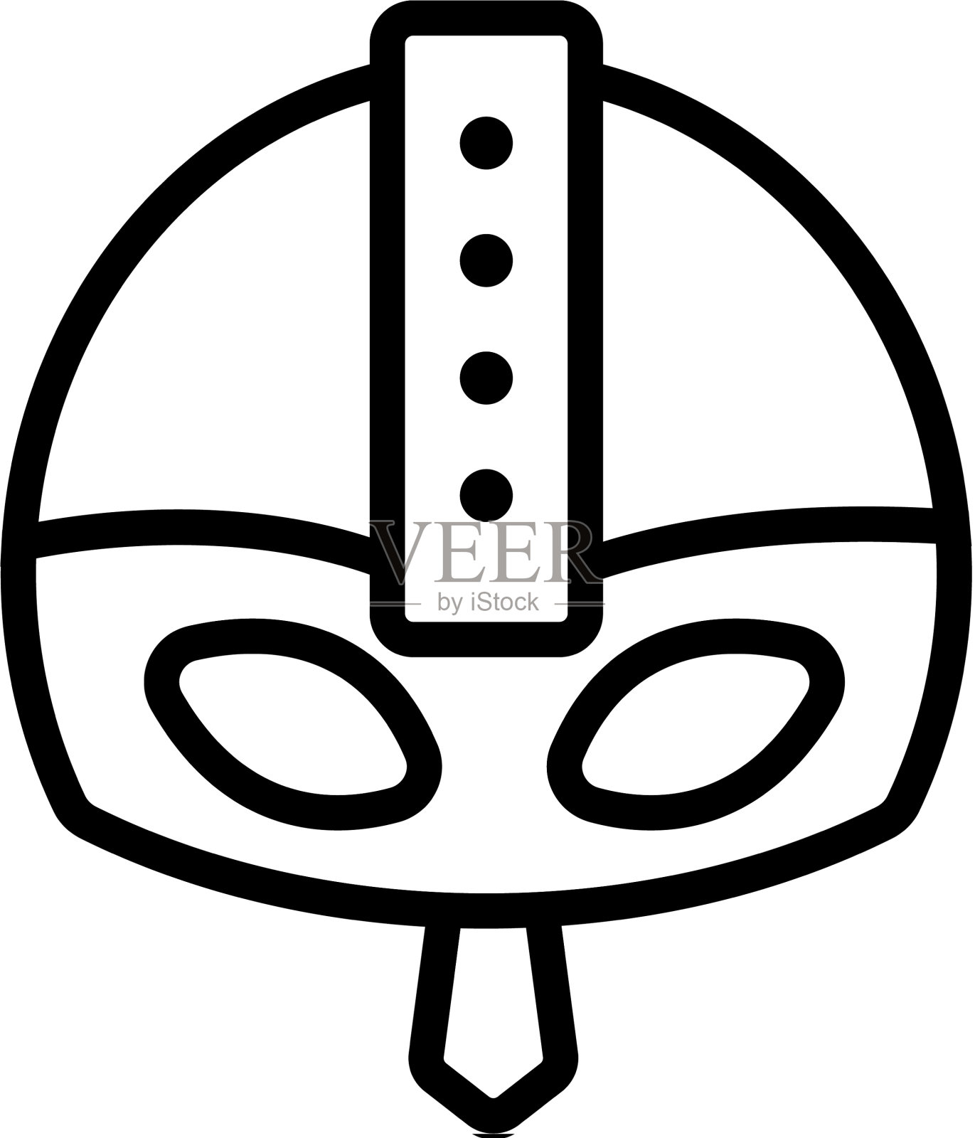 战士头盔图标孤立轮廓设计元素图片