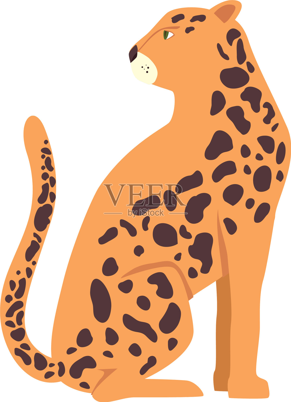 豹动物奇异孤立的图标设计元素图片