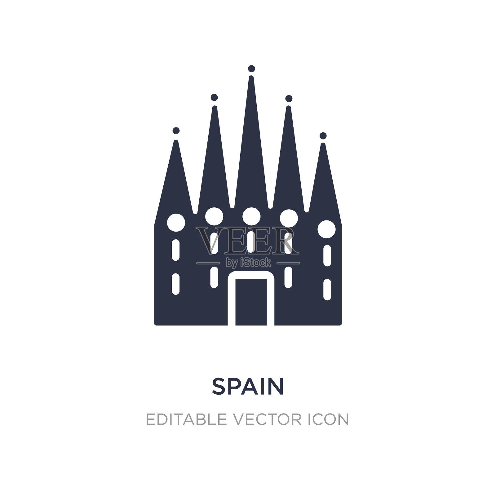 西班牙图标上的白色背景简单的元素图标素材