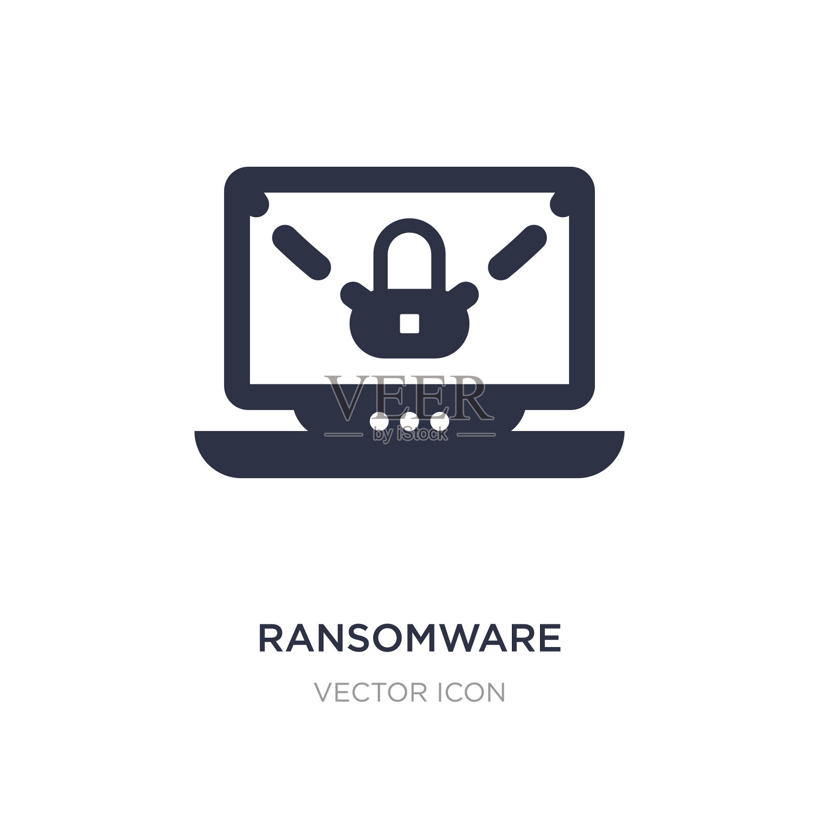 勒索软件图标上的白色背景简单图标素材