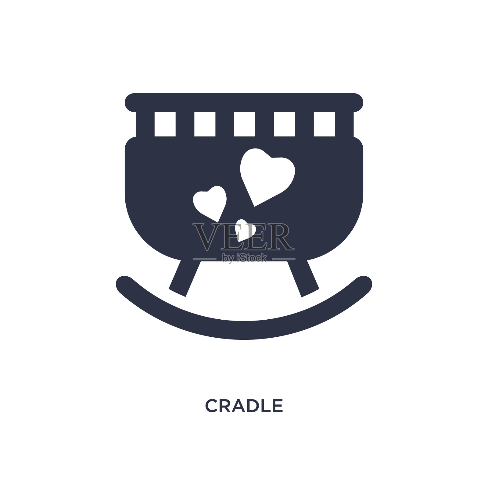摇篮图标上的白色背景简单的元素插画图片素材