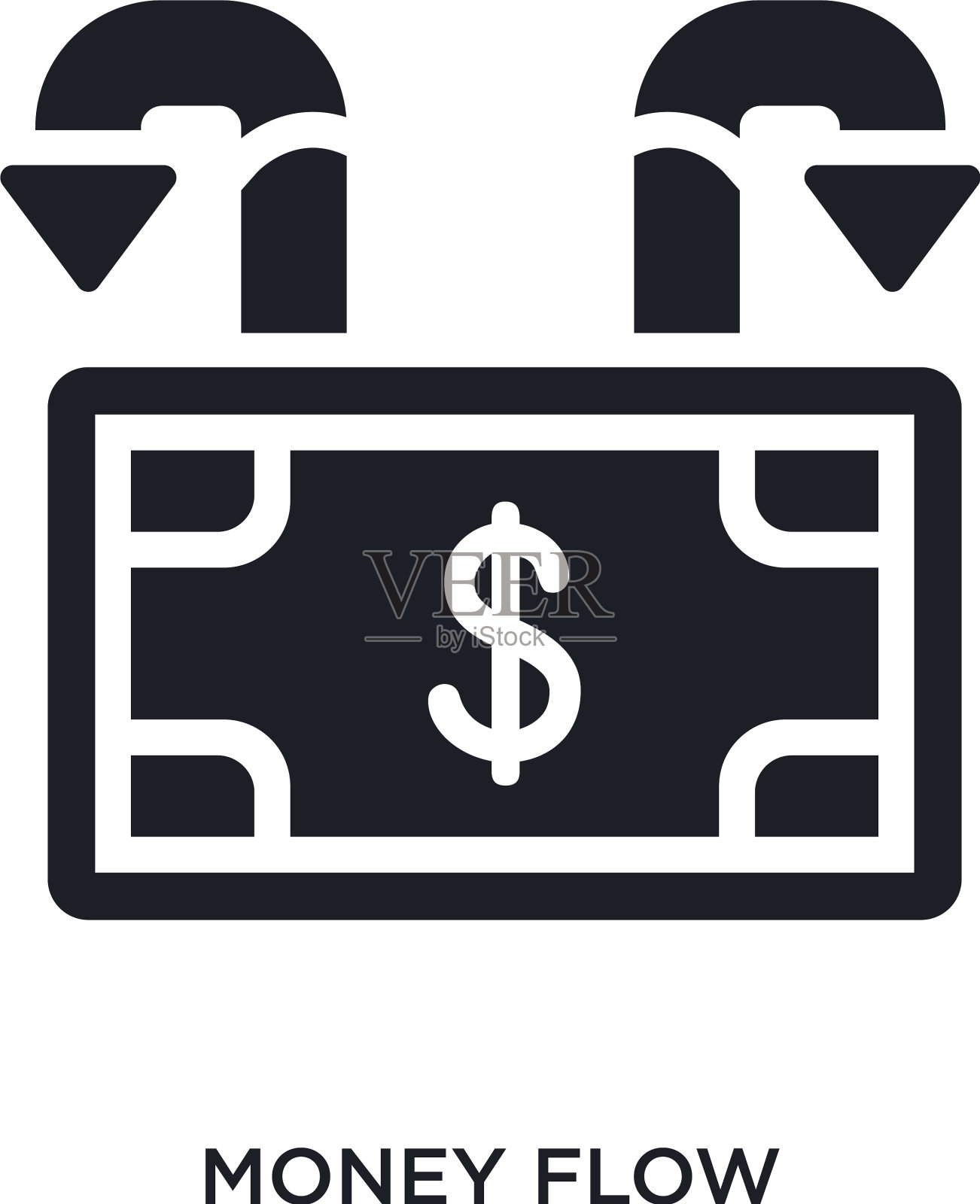 金钱流孤立图标简单的元素插画图片素材