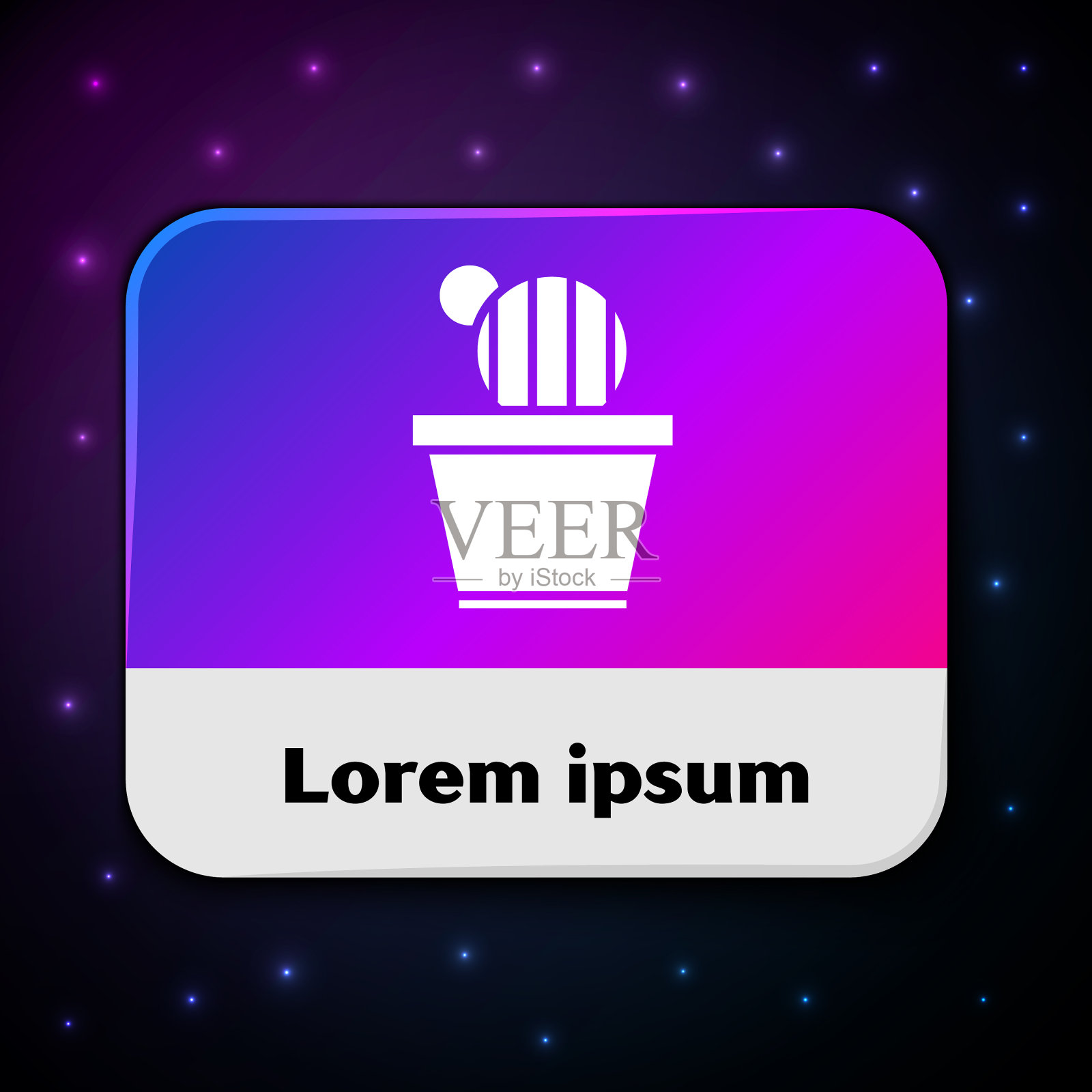 白色仙人掌和肉质在盆上图标孤立图标素材