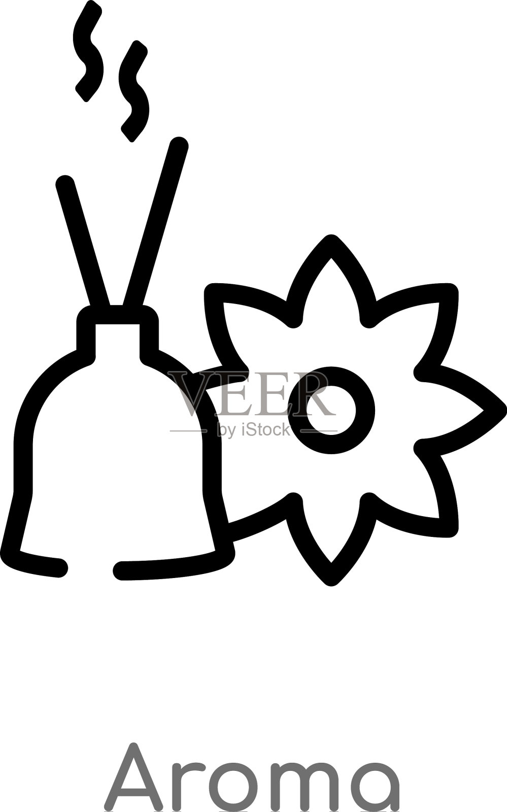 轮廓香气图标孤立黑色简单线条插画图片素材
