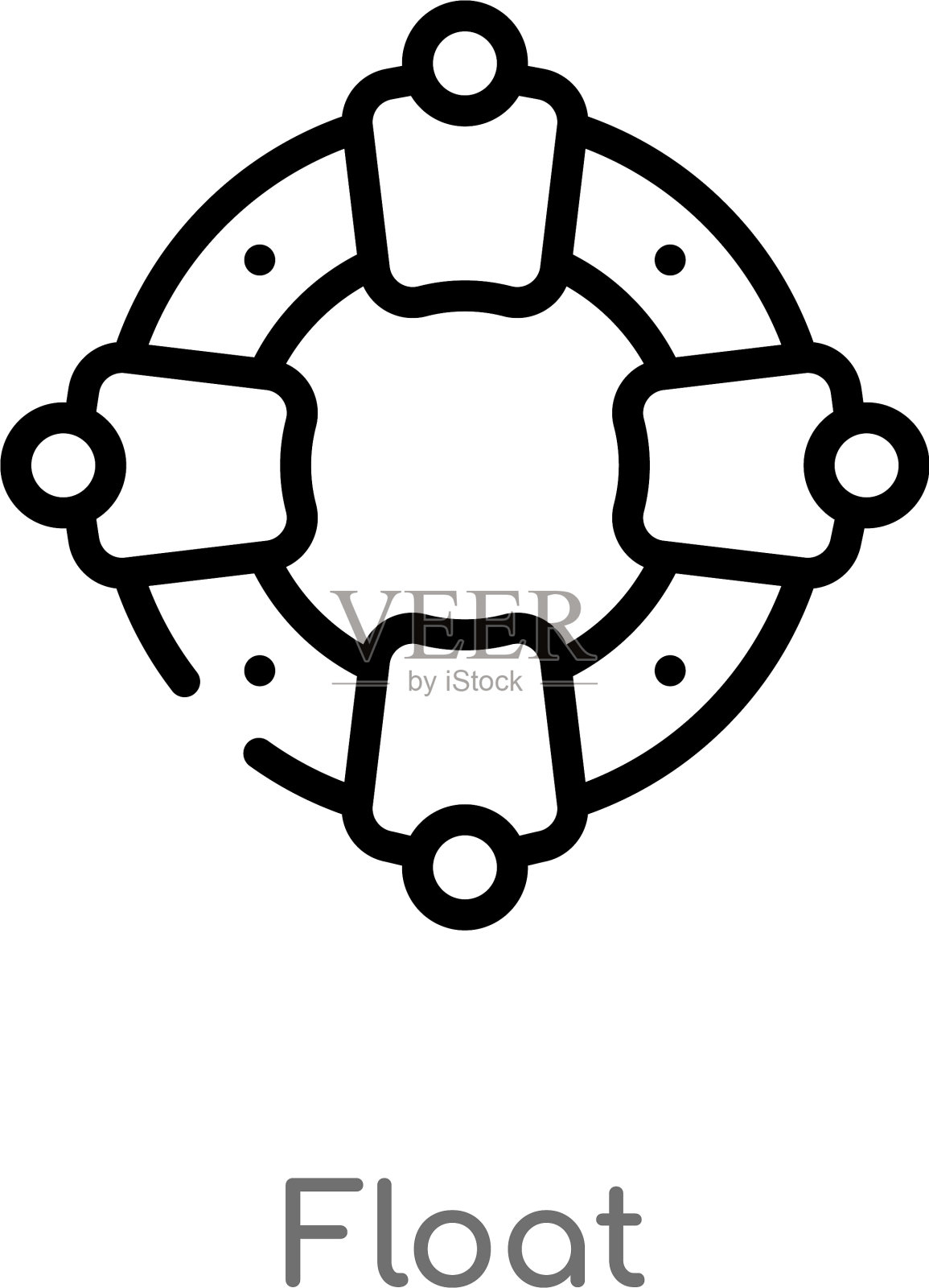 轮廓浮动图标孤立黑色简单线图标素材