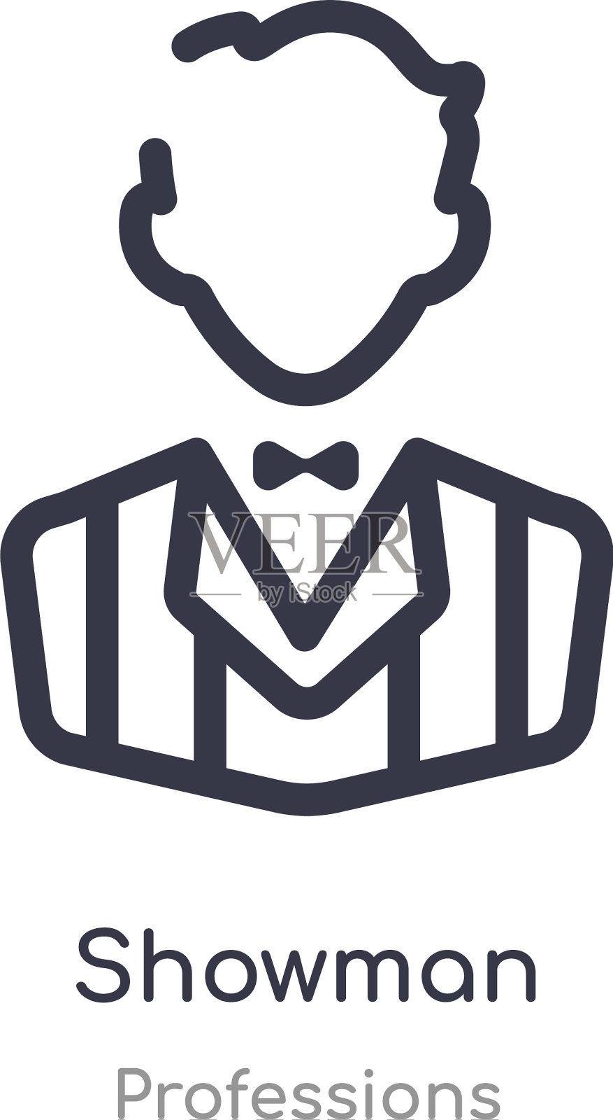 Showman轮廓图标隔离线插画图片素材