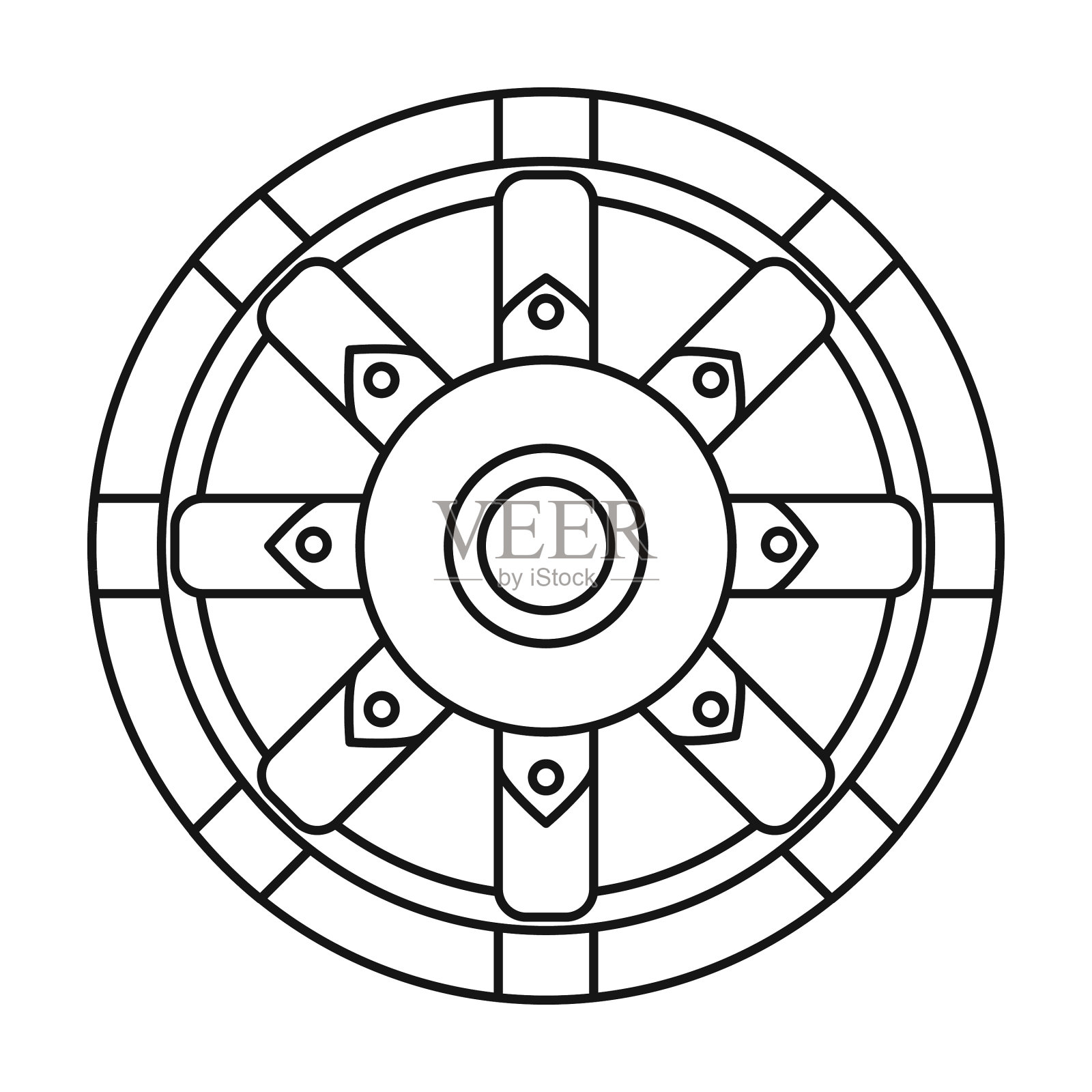 车轮推车iconline图标插画图片素材