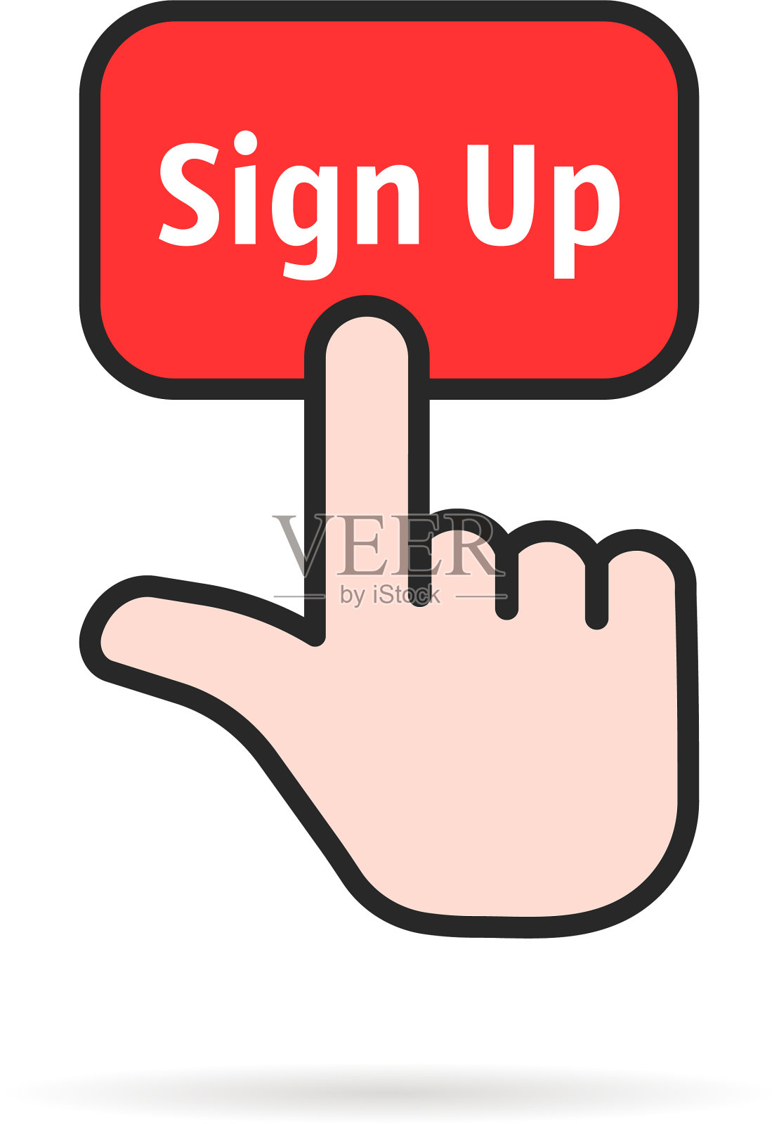 彩色线性签名用手设计元素图片