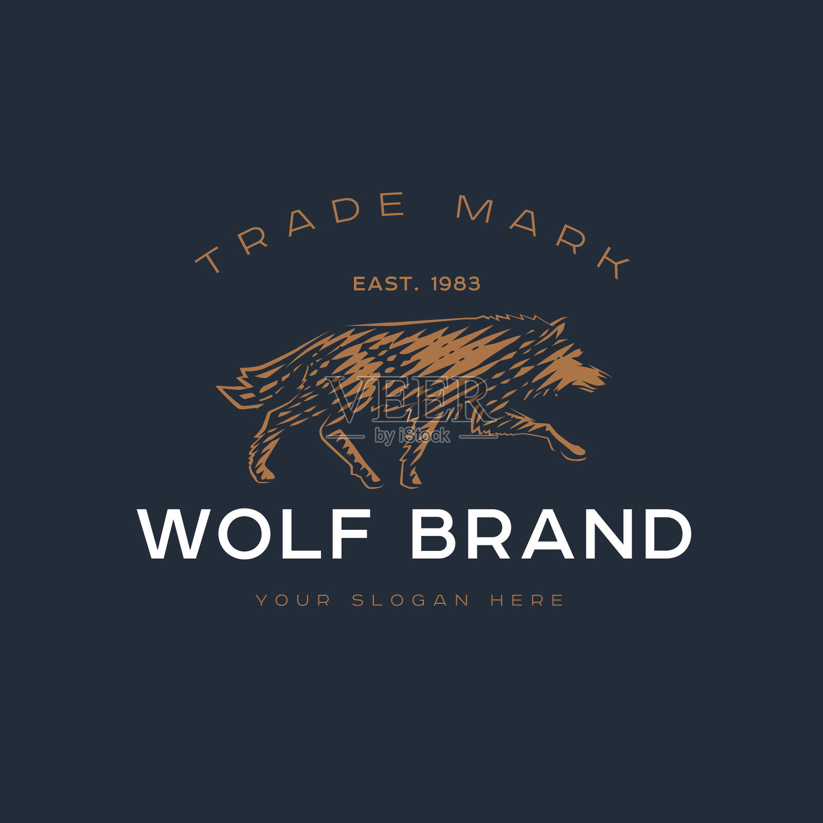 标识的狼插画图片素材