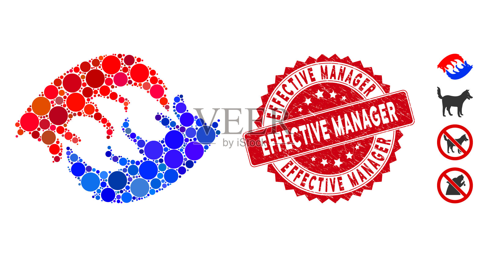 马赛克狗吃狗图标与垃圾有效图标素材